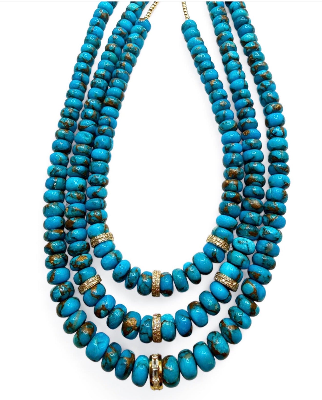 SLEEPING BEAUTY AND DIAMOND BEAD NECKLACES