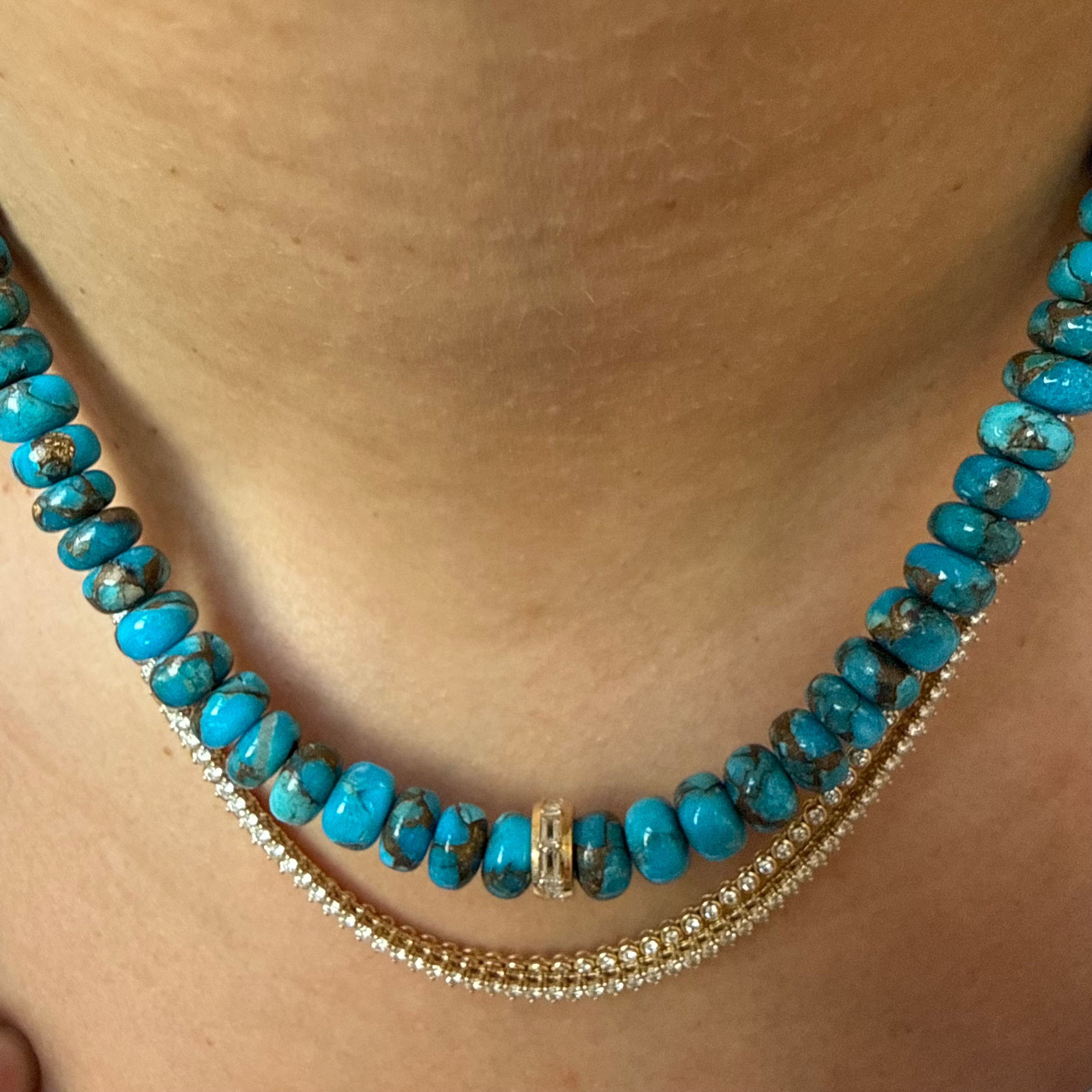 SLEEPING BEAUTY AND DIAMOND BEAD NECKLACES