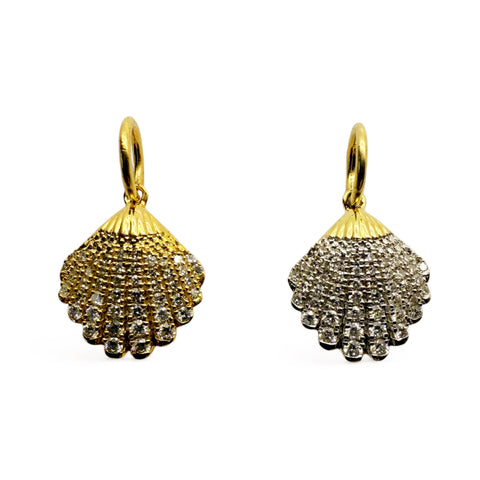 14K SOLID GOLD & DIAMOND SHELL CHARM & NECKLACES