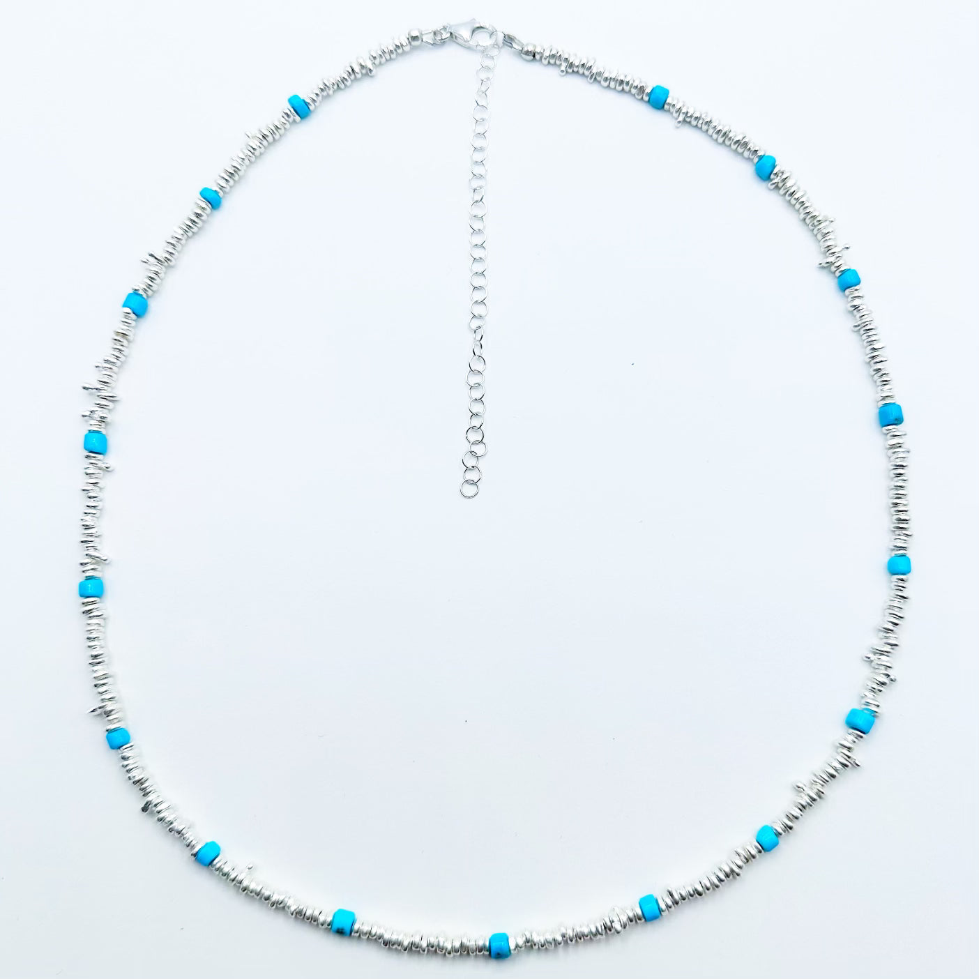 SLEEPING BEAUTY TURQUOISE AND SIVER NECKLACE