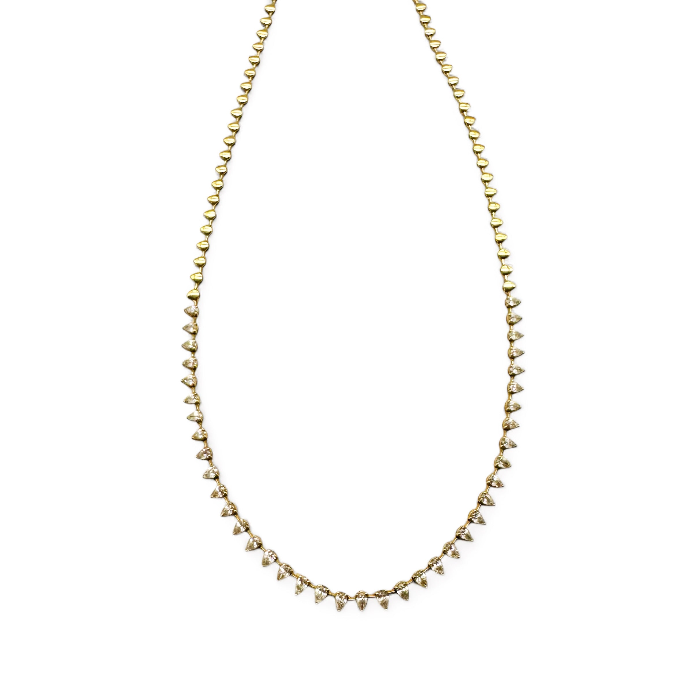 DIAMOND PEAR TENNIS NECKLACE