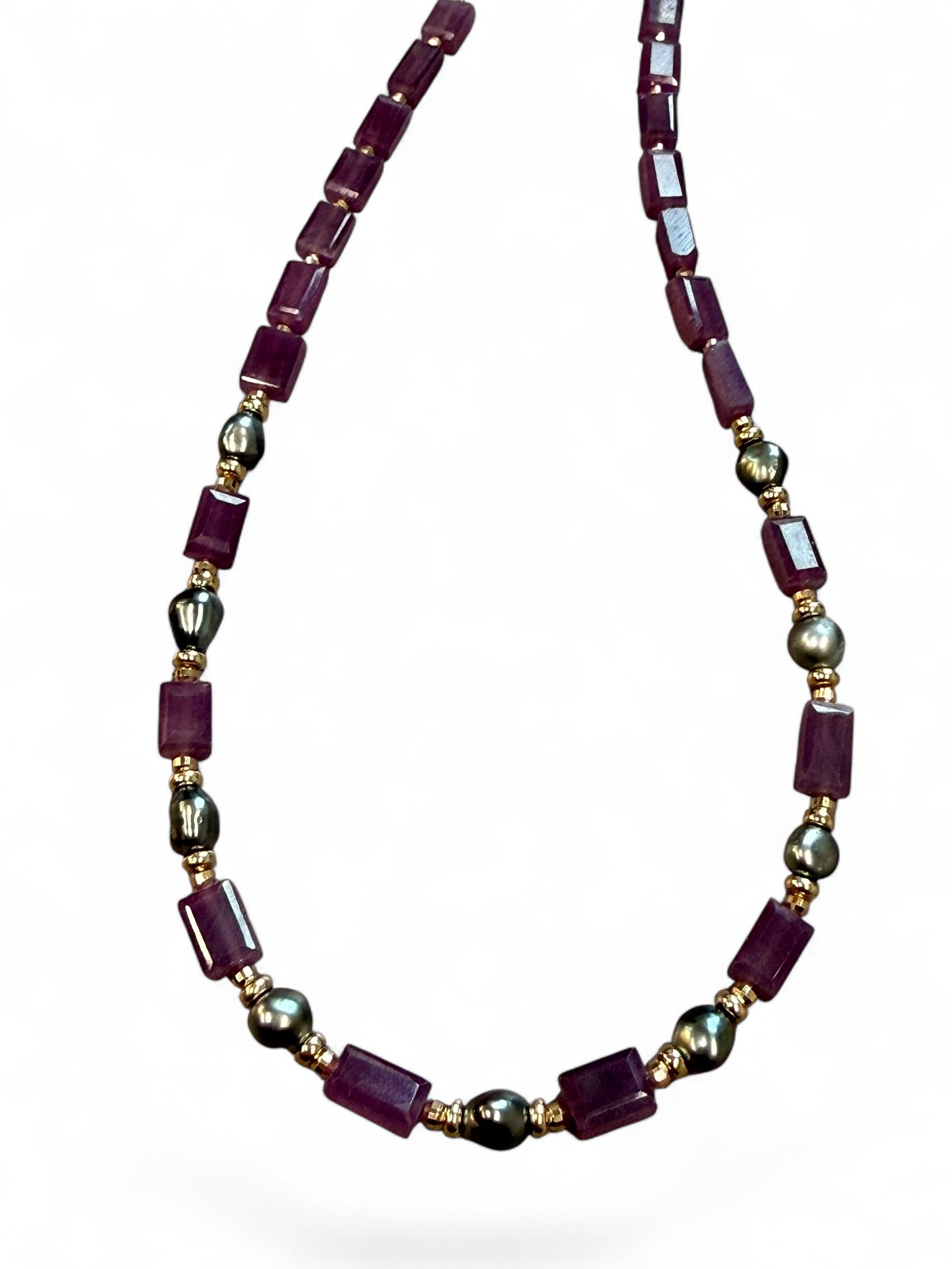 RUBY AND TAHITIAN PEARL NECKLACE