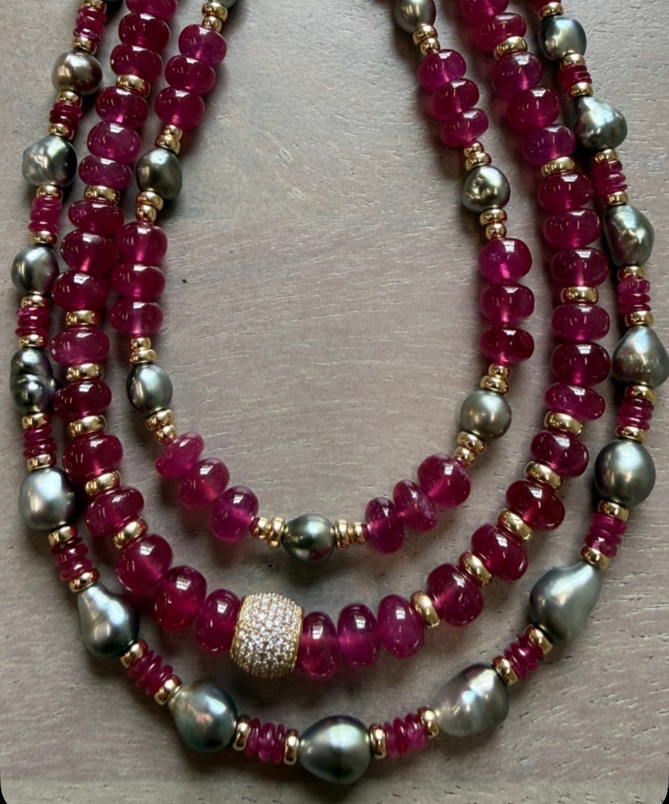 RUBY AND TAHITIAN PEARL NECKLACE