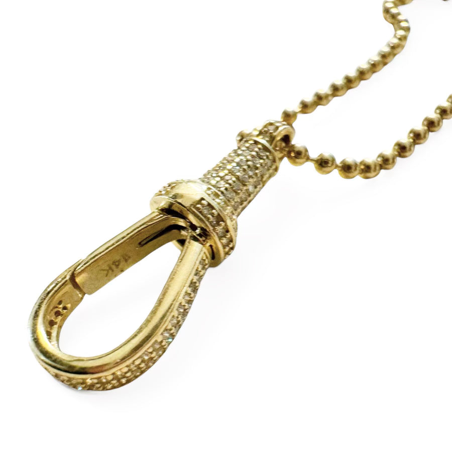 14K GOLD & DIAMOND CHARM CLIP