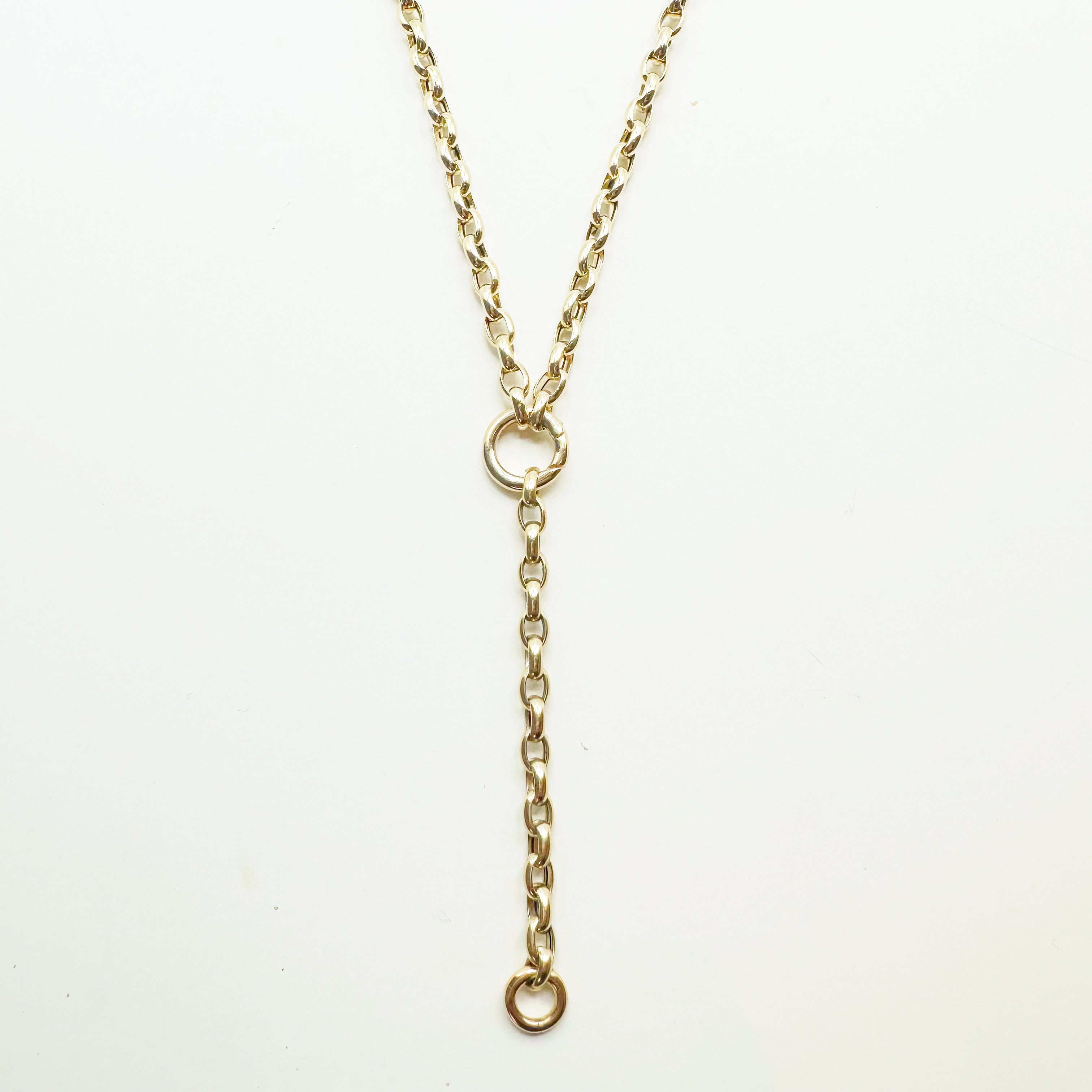 14K GOLD CHAIN NECKLACE WITH CHARM HOLDERS