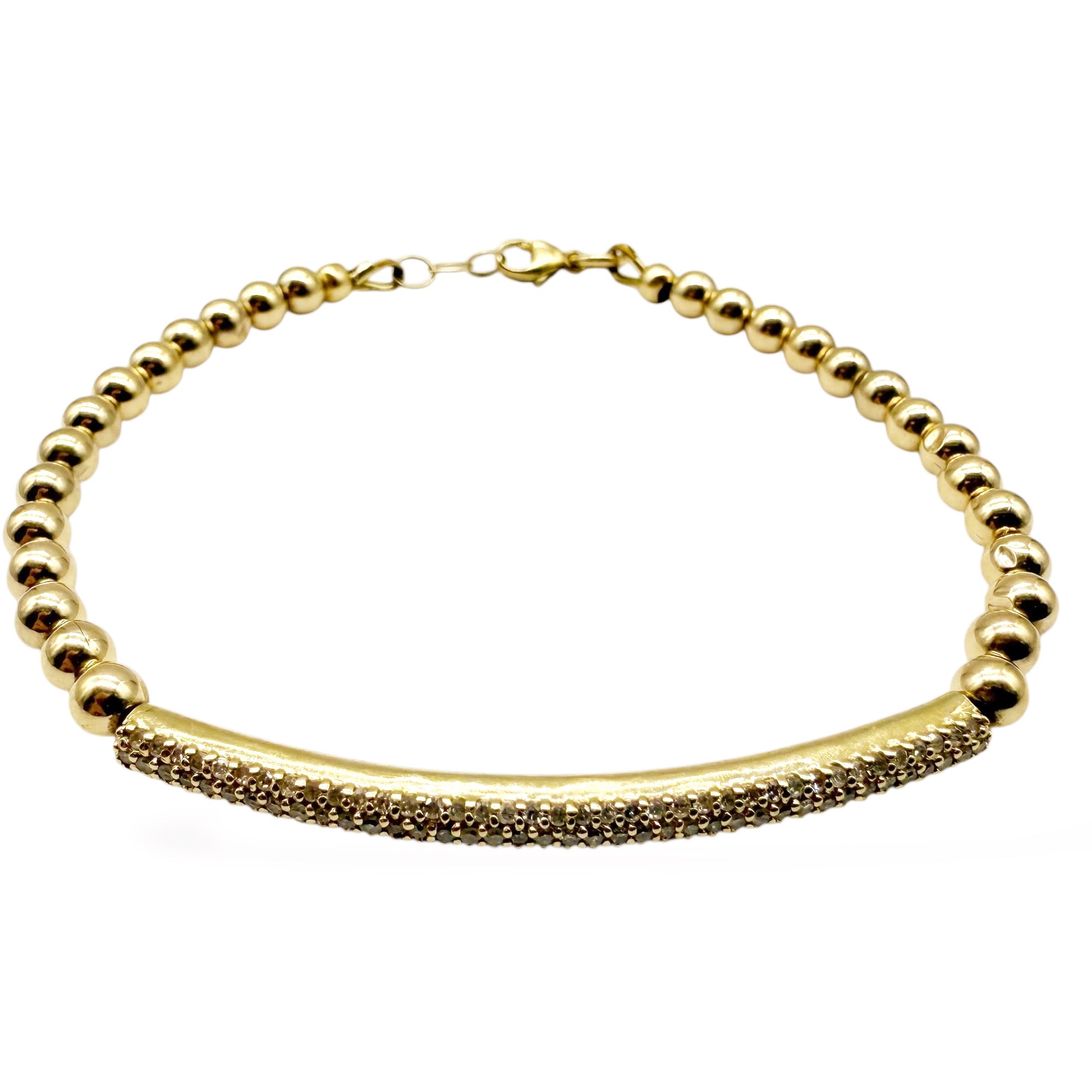 14K GOLD & DIAMOND BAR BANGLE
