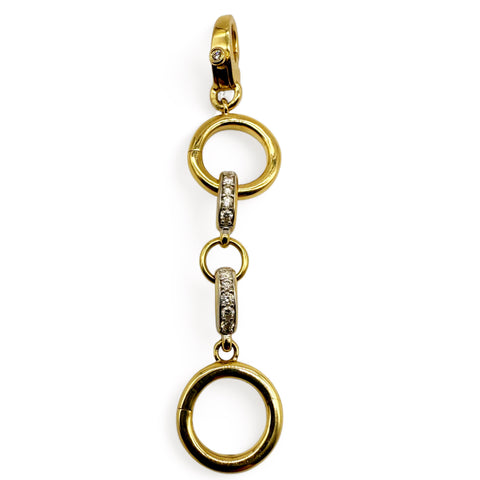 14K GOLD AND DIAMOND CHARM CLIP