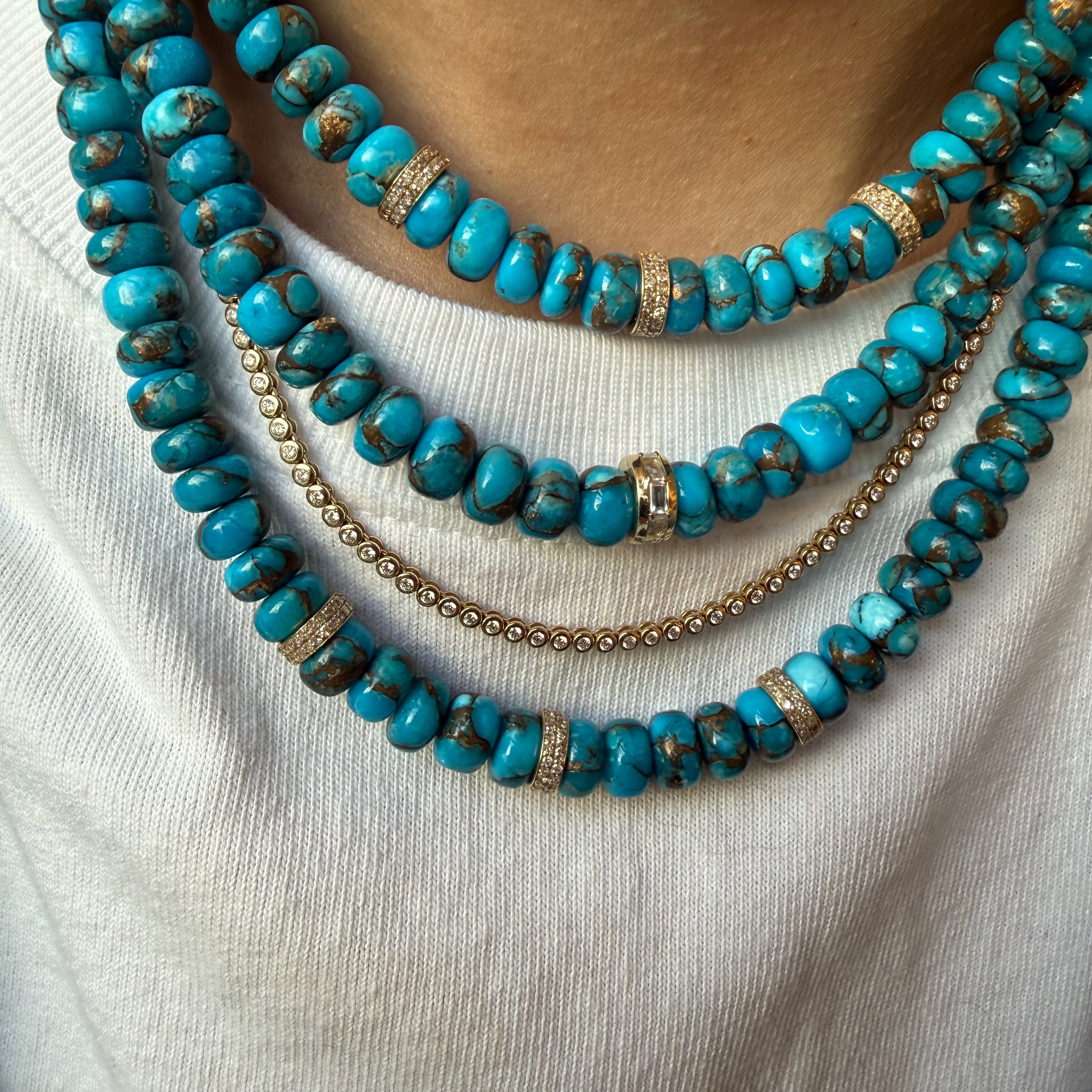SLEEPING BEAUTY AND DIAMOND BEAD NECKLACES
