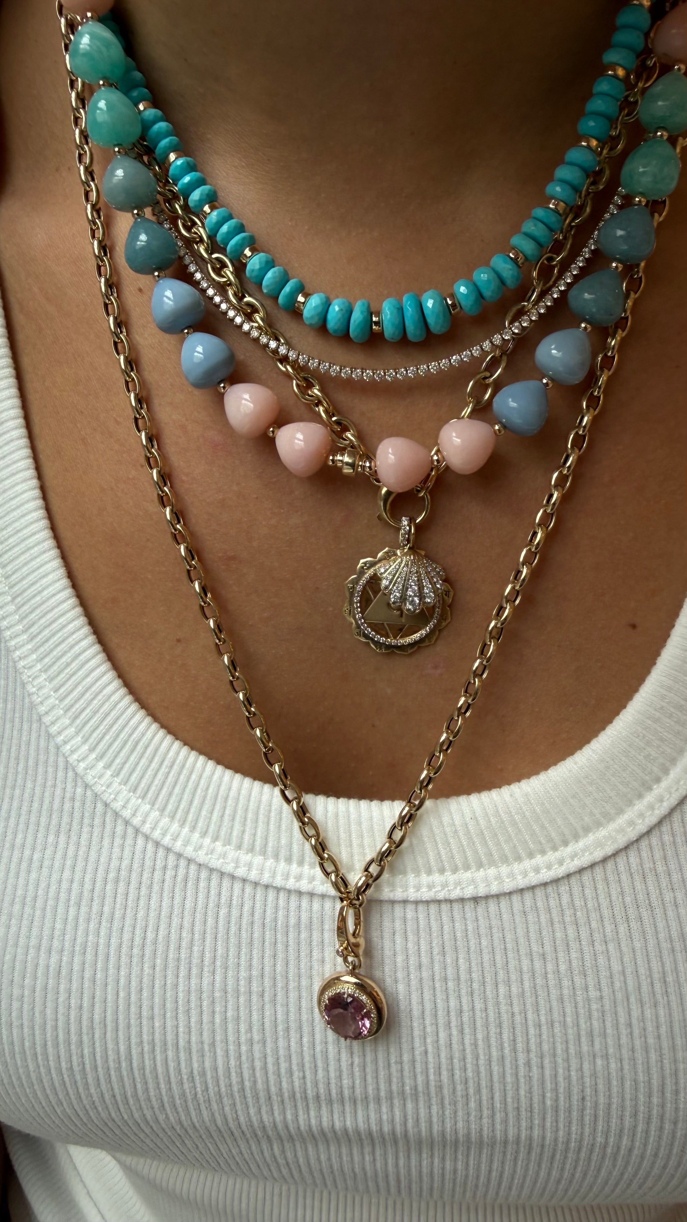 THE OPAL DROPS NECKLACE WITH 14K GOLD