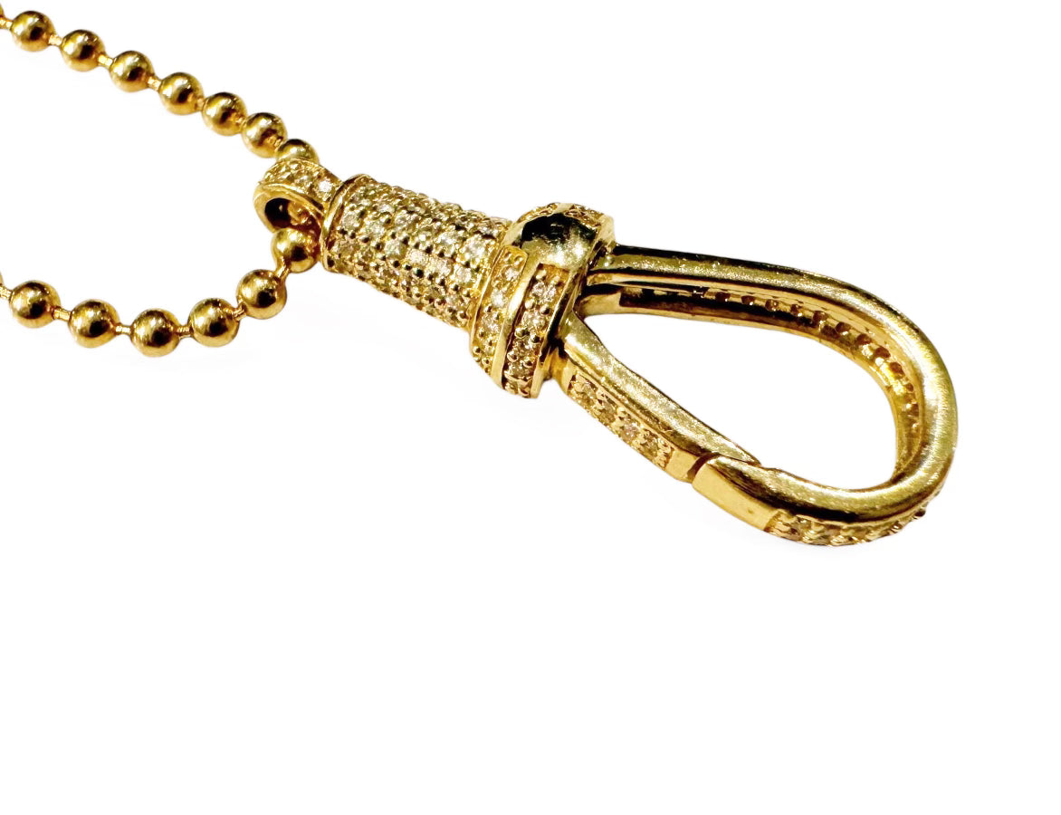 14K GOLD & DIAMOND CHARM CLIP