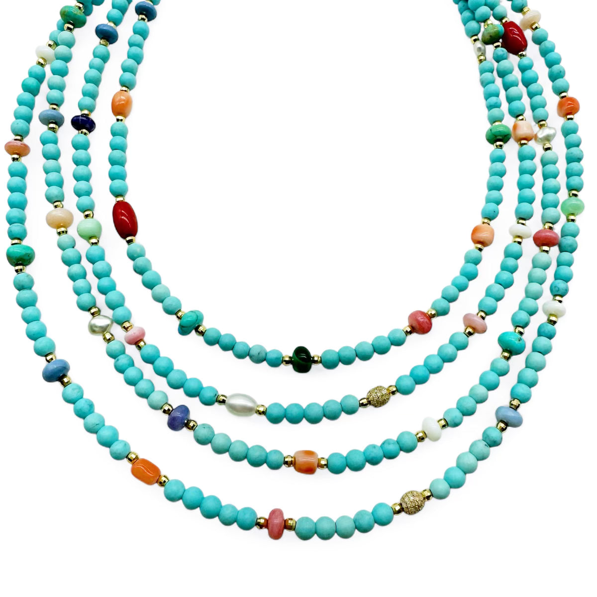 4MM SIZE TURQUOISE ANTIQUITY NECKLACES