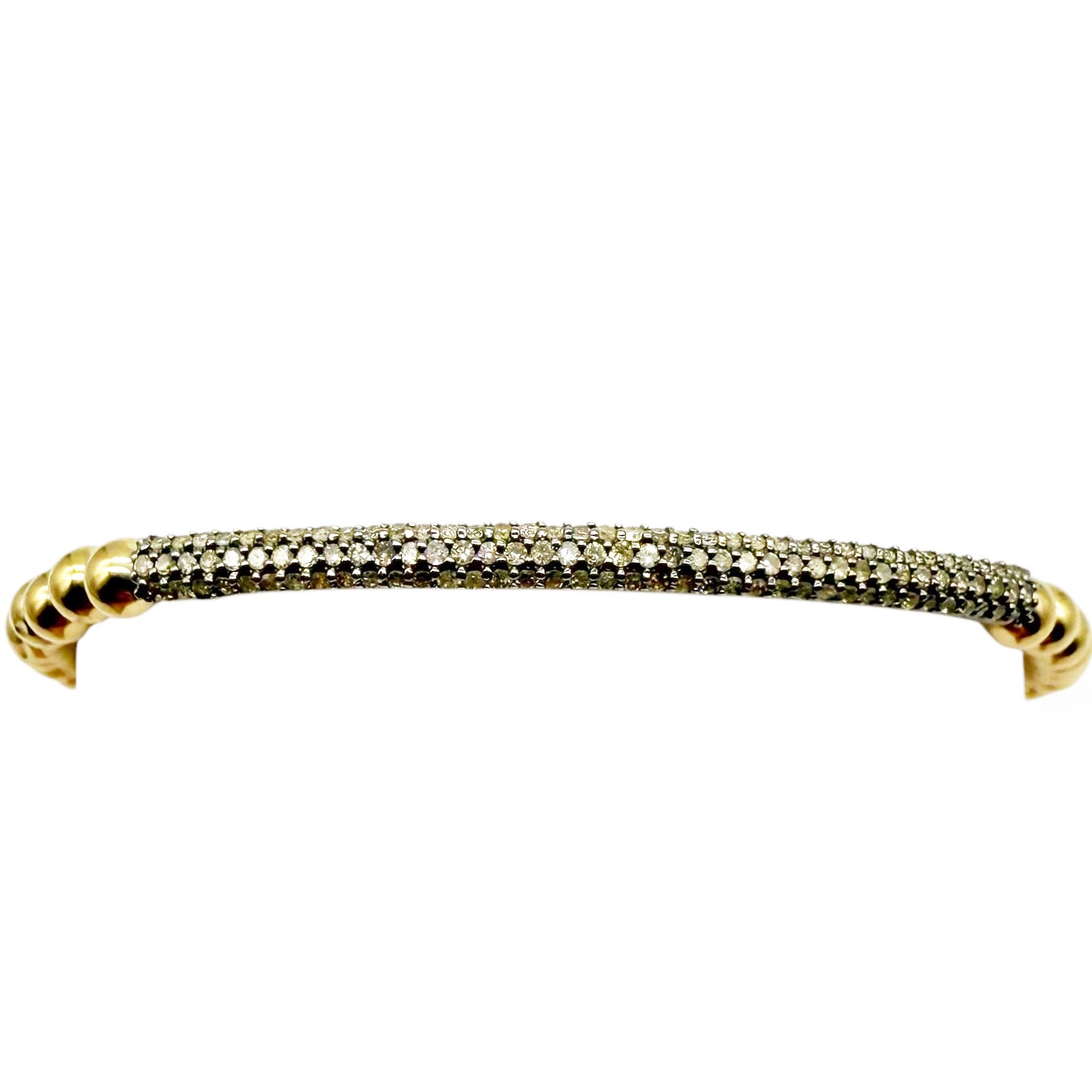 SILVER & 14k GOLD DIAMOND BRACELET