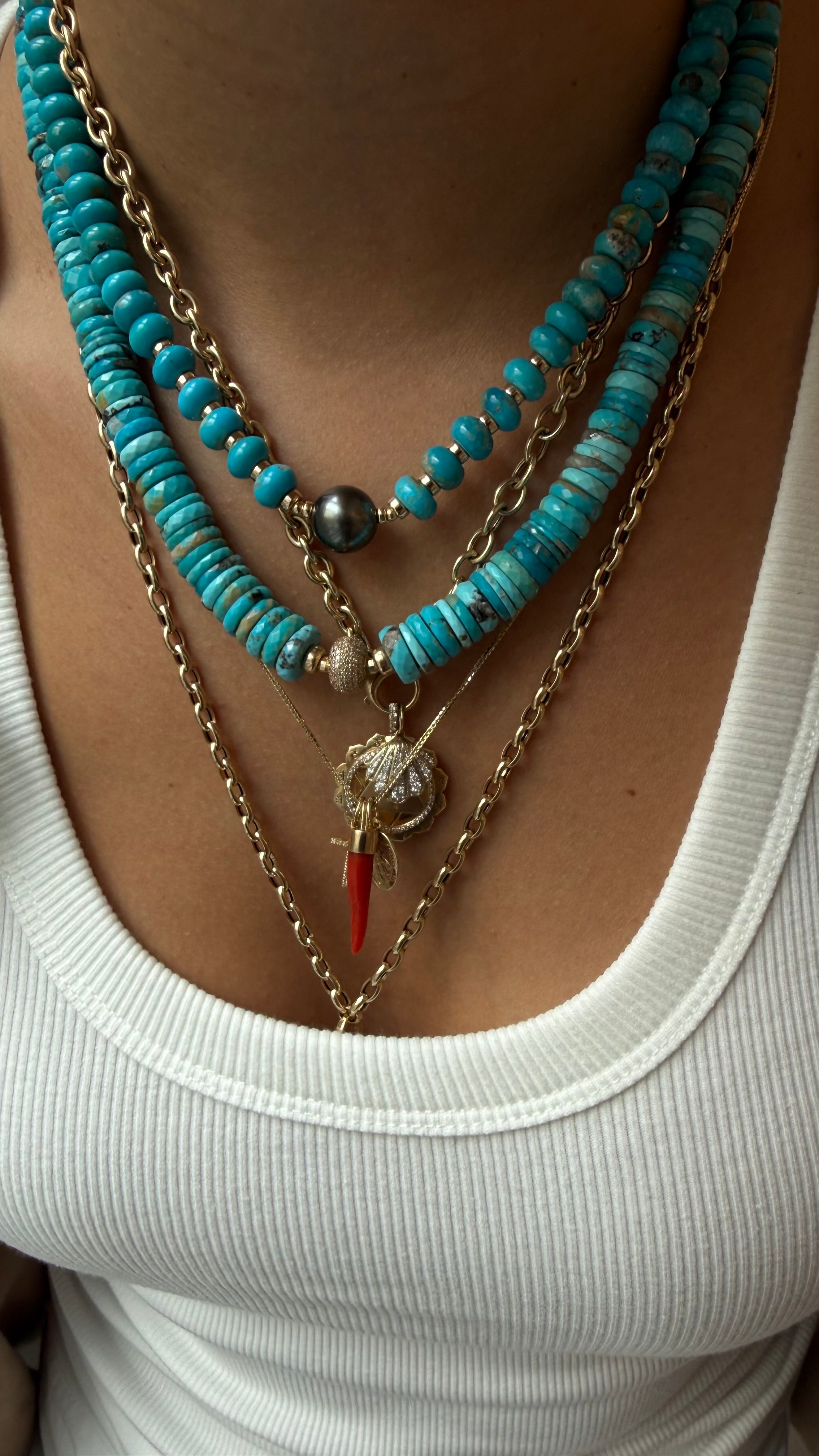 TURQUOISE & TAHITIAN PEARL NECKLACE