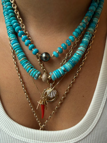 TURQUOISE & TAHITIAN PEARL NECKLACE