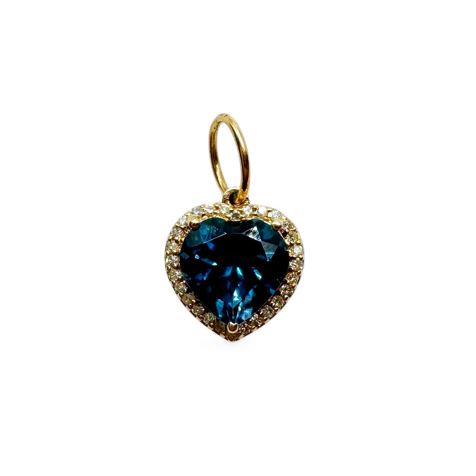 BLUE TOPAZ AND DIAMOND HEART