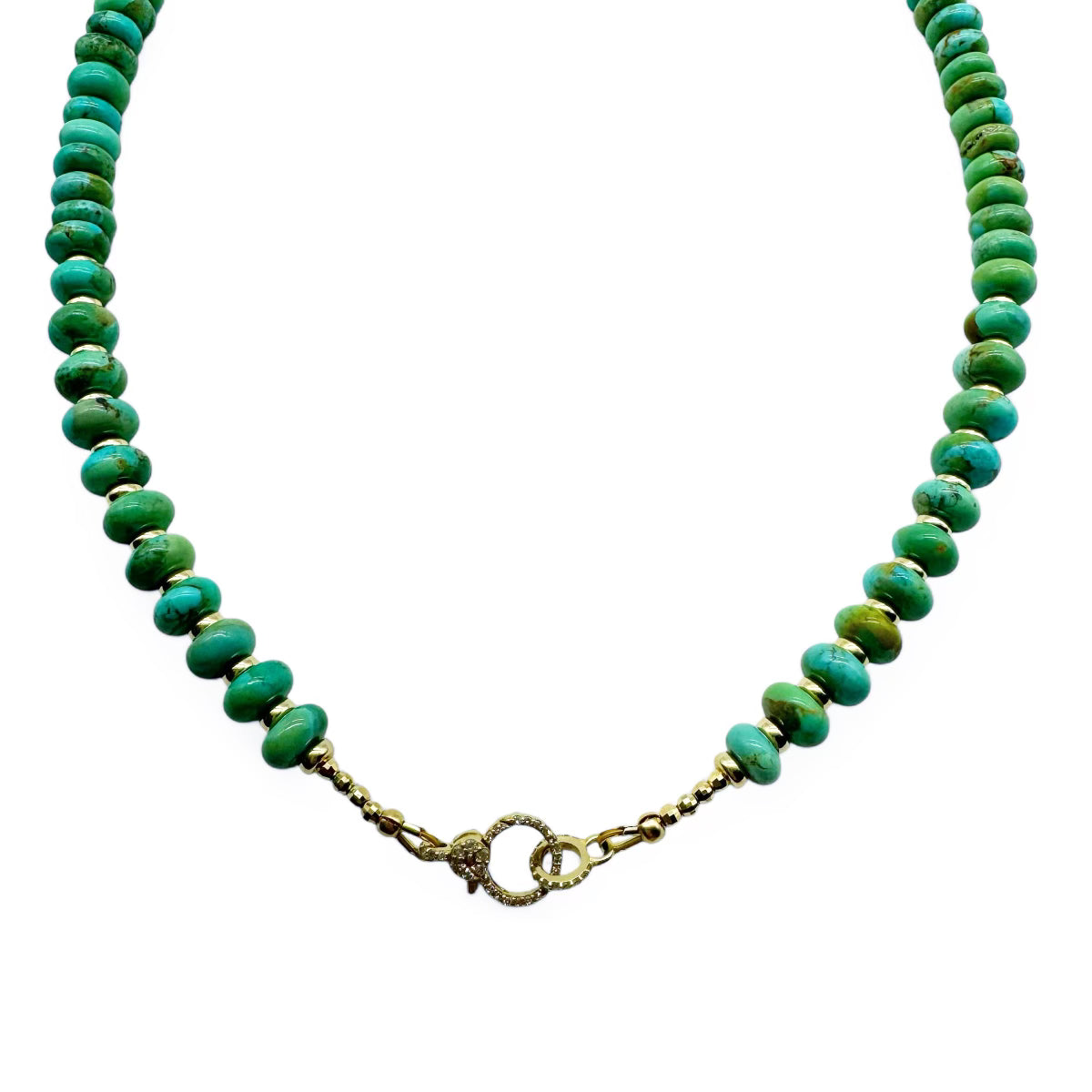 TURQUOISE & DIAMOND RONDELLE NECKLACES