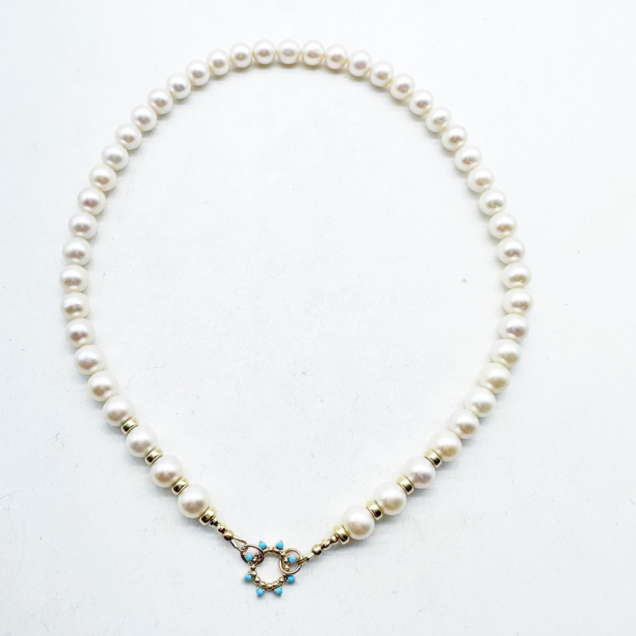 FRESH WATER PEARL NECKLACE WITH 14K GOLD