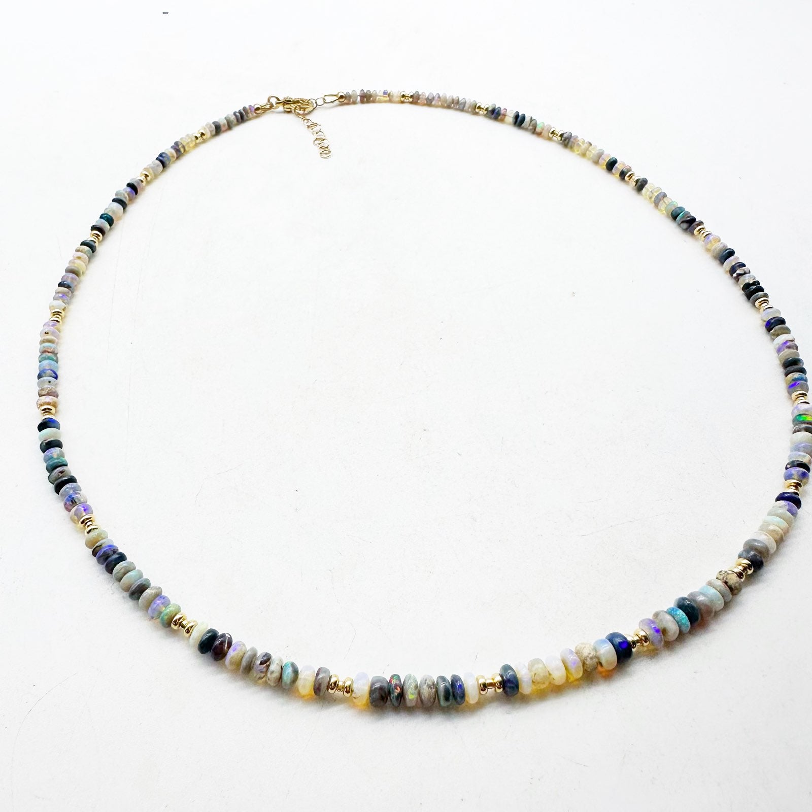 AUSTRALIAN OPAL AND 14K GOLD NECKLACE