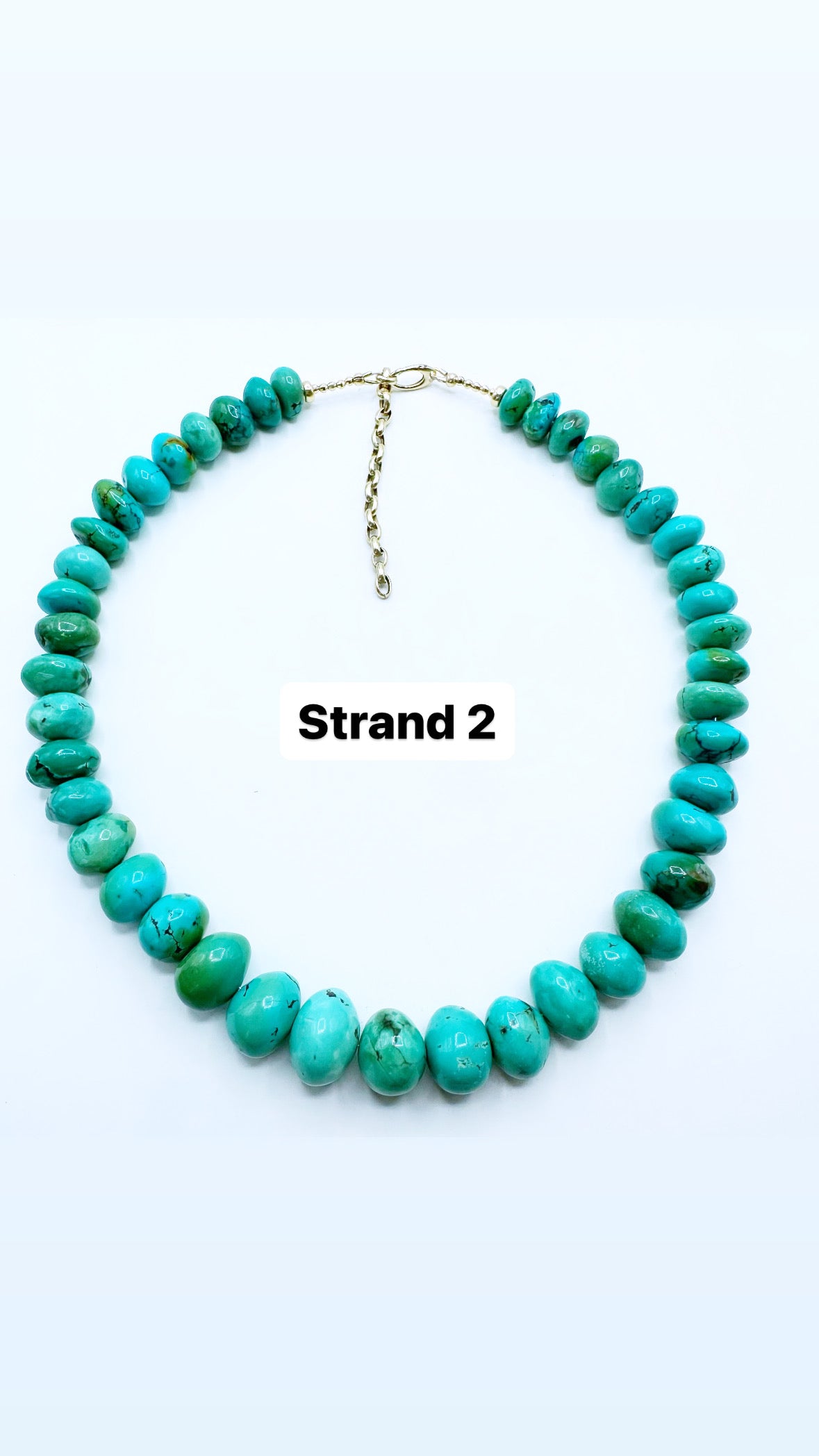 VINTAGE TURQUOISE PEBBLE SHAPE ONE OF A KIND STRANDS