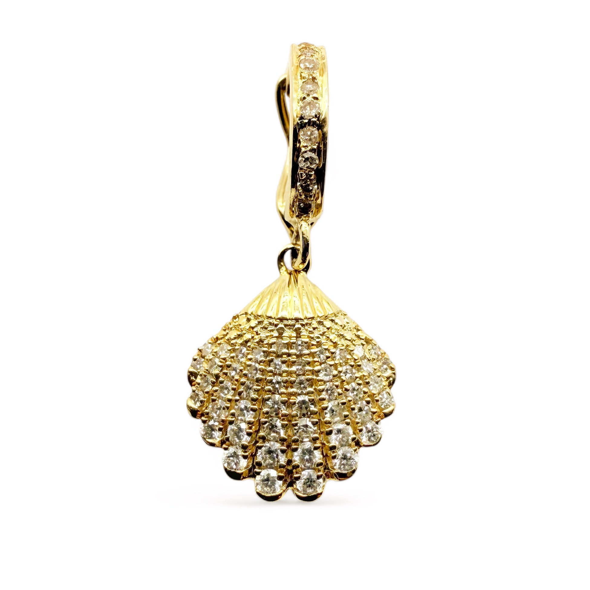 14K SOLID GOLD & DIAMOND SHELL CHARM & NECKLACES