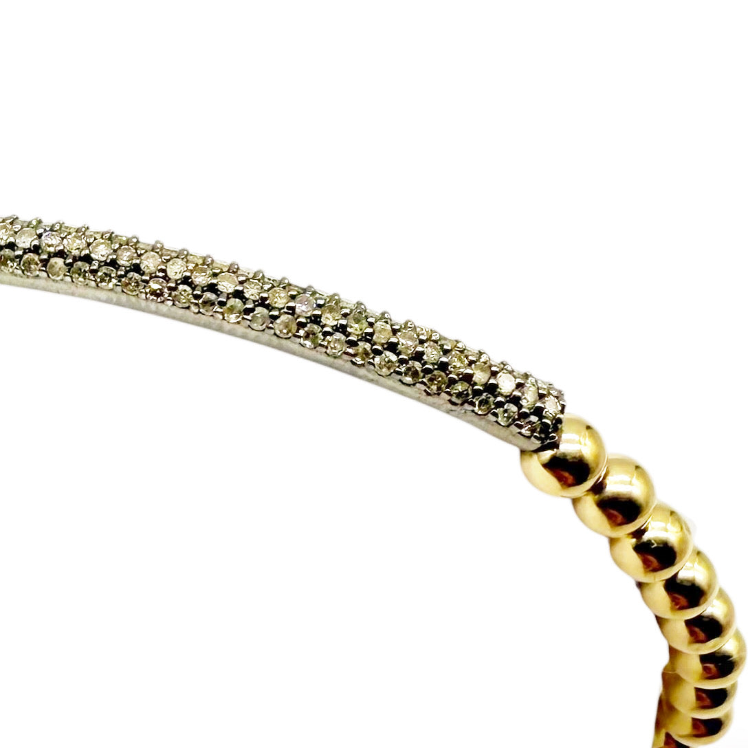 SILVER & 14k GOLD DIAMOND BRACELET