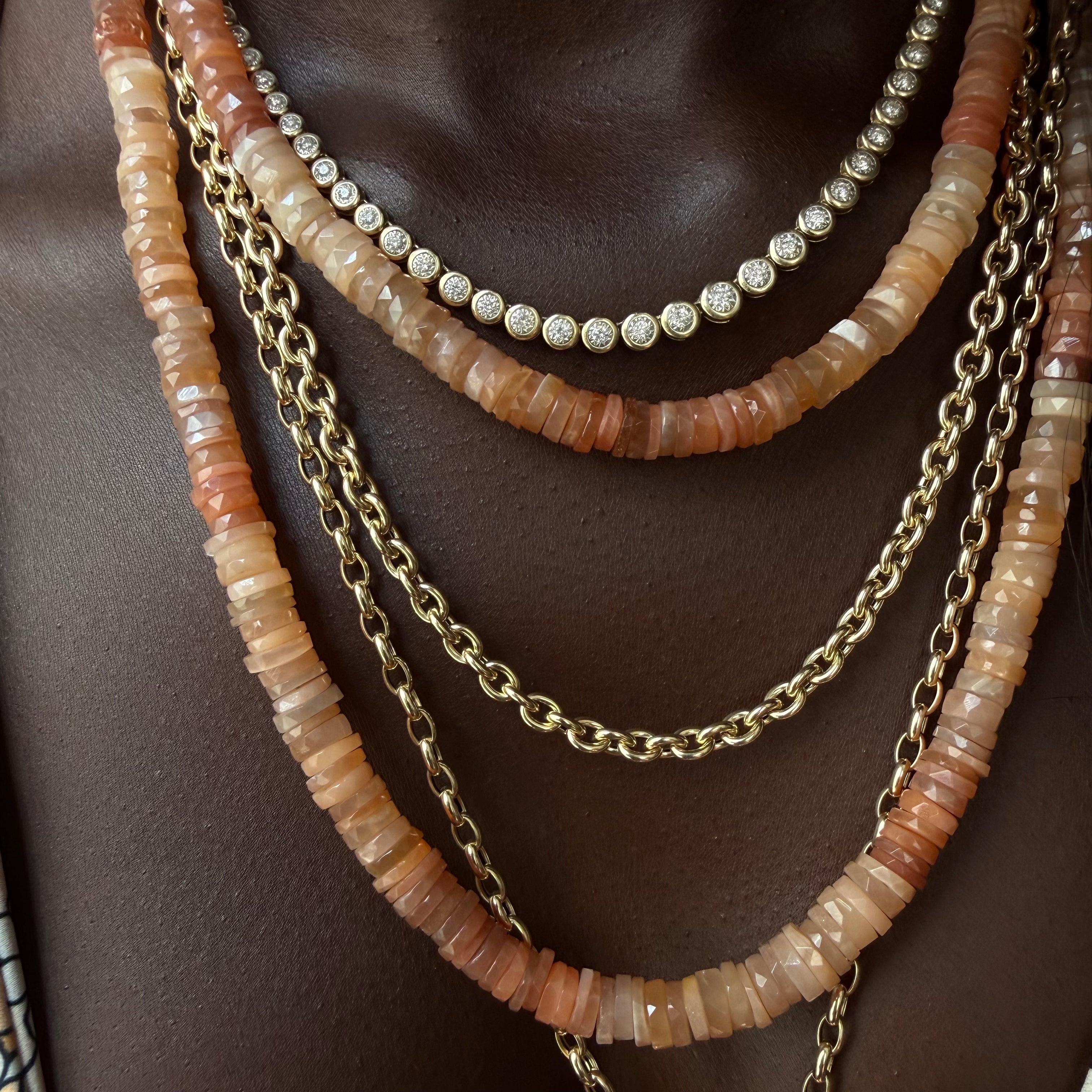 14K GOLD PUFFY ROLO CHAIN