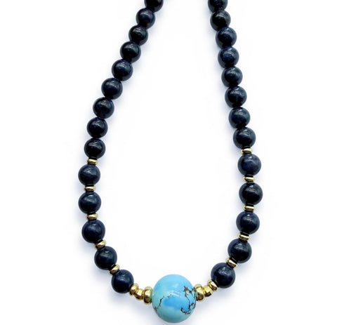 BLUE SAPPHIRE & TURQUOISE NECKLACE