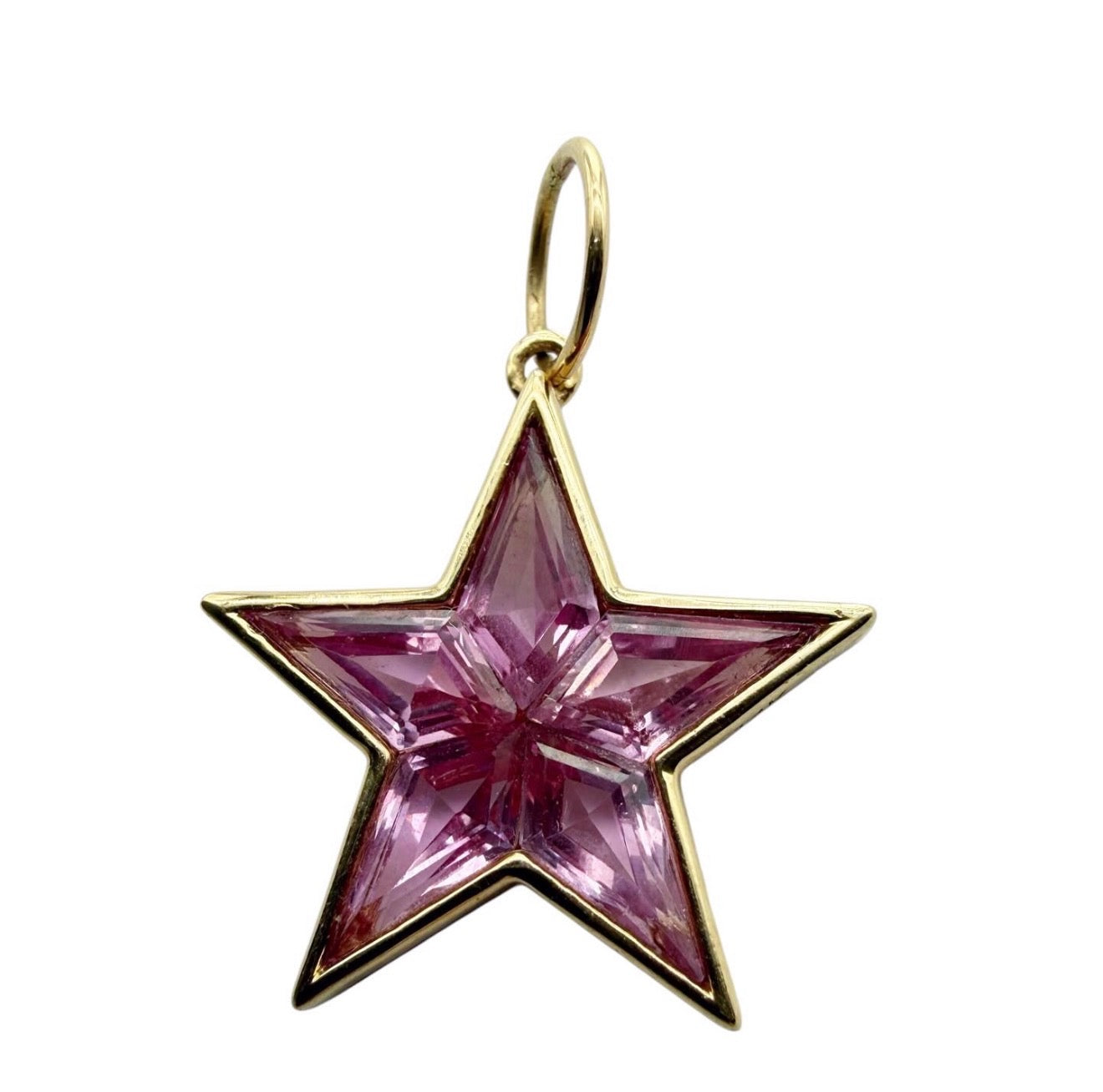 PINK TOPAZ STAR SET IN 14K GOLD