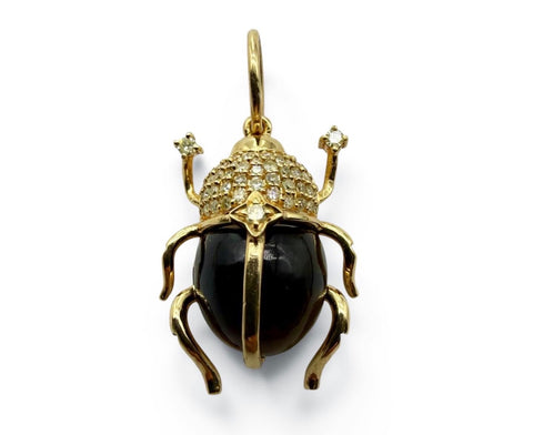 BLACK ONYX SCARAB PROTECTION AMULET