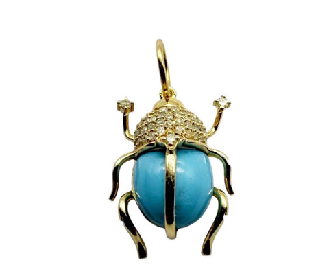 TURQUOISE SCARAB PROTECTION AMULET
