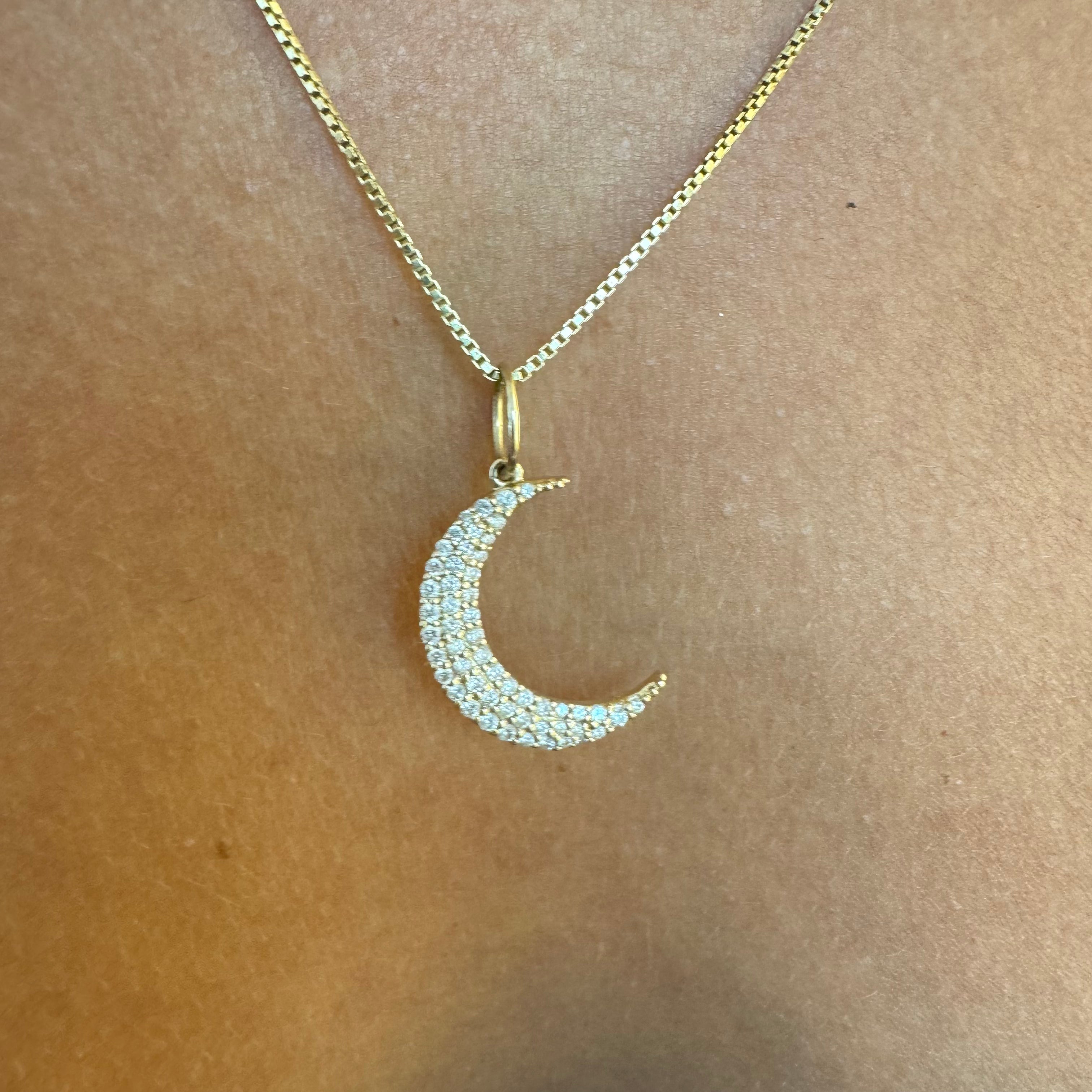 3 ROW DIAMOND CRESCENT MOON