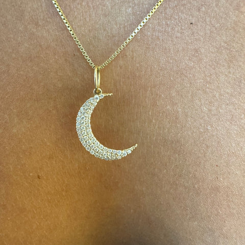 3 ROW DIAMOND CRESCENT MOON