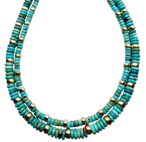 TURQUOISE AND GOLD NECKLACE