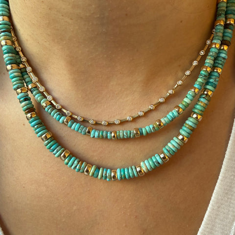 TURQUOISE AND GOLD NECKLACES