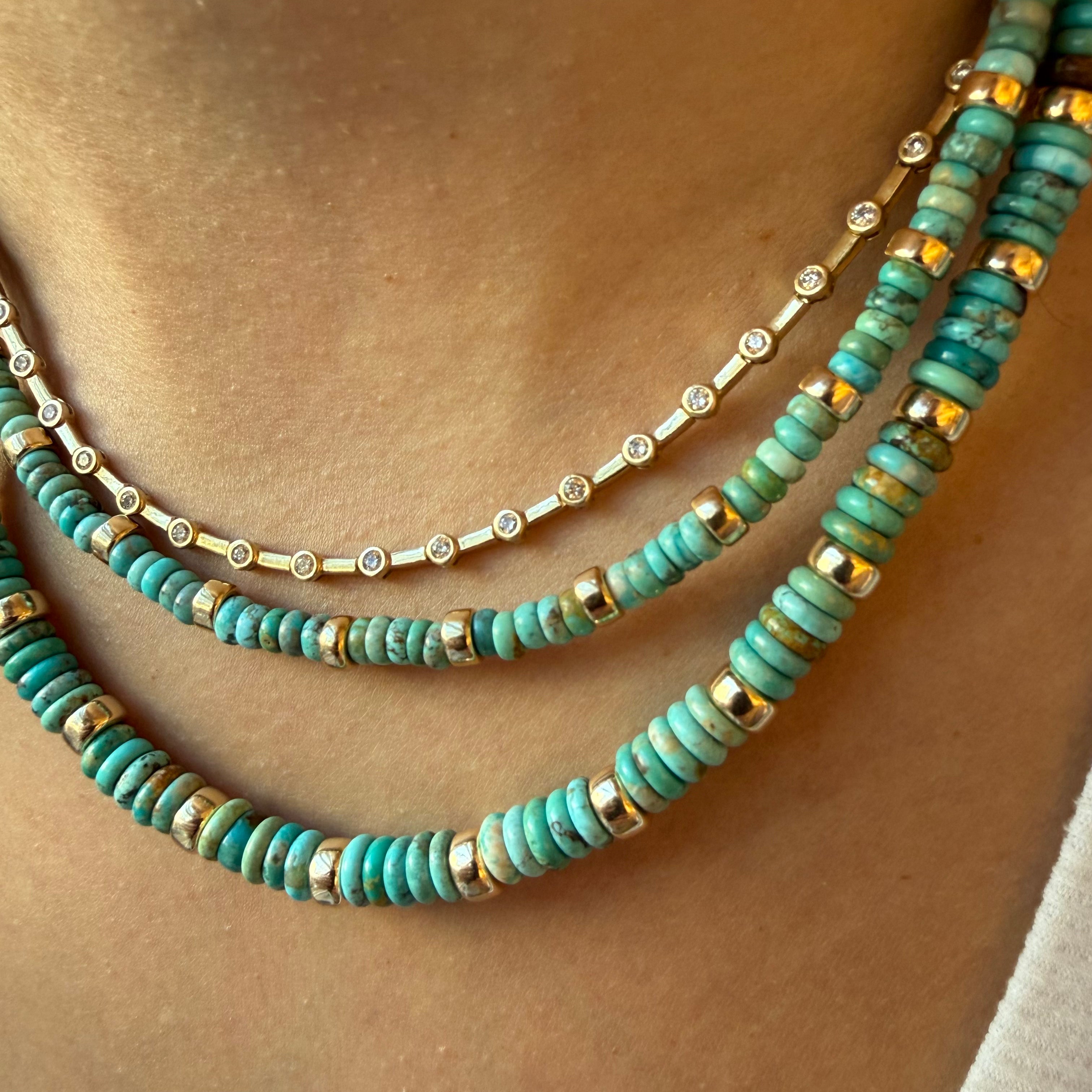 TURQUOISE AND GOLD NECKLACES