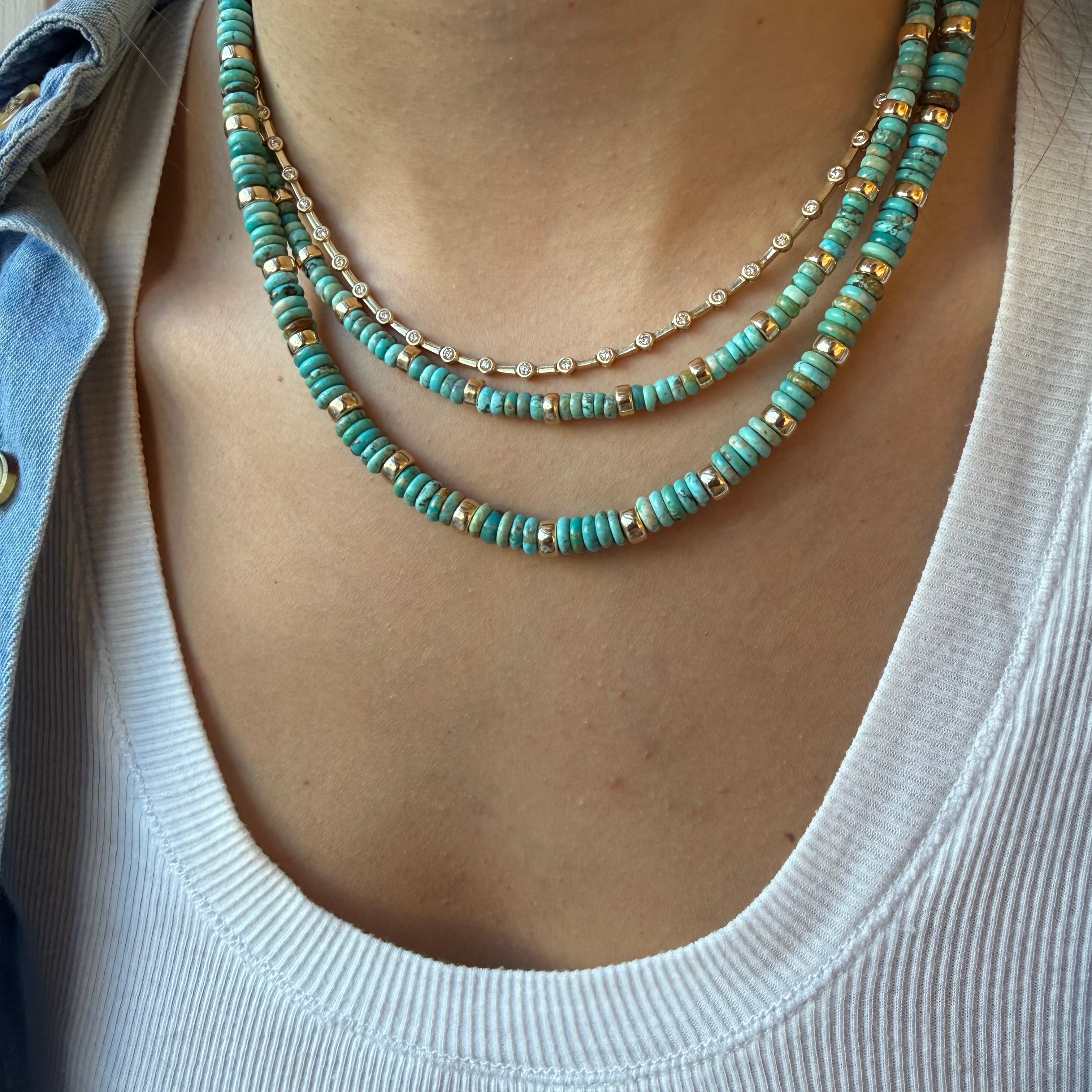 TURQUOISE AND GOLD NECKLACES