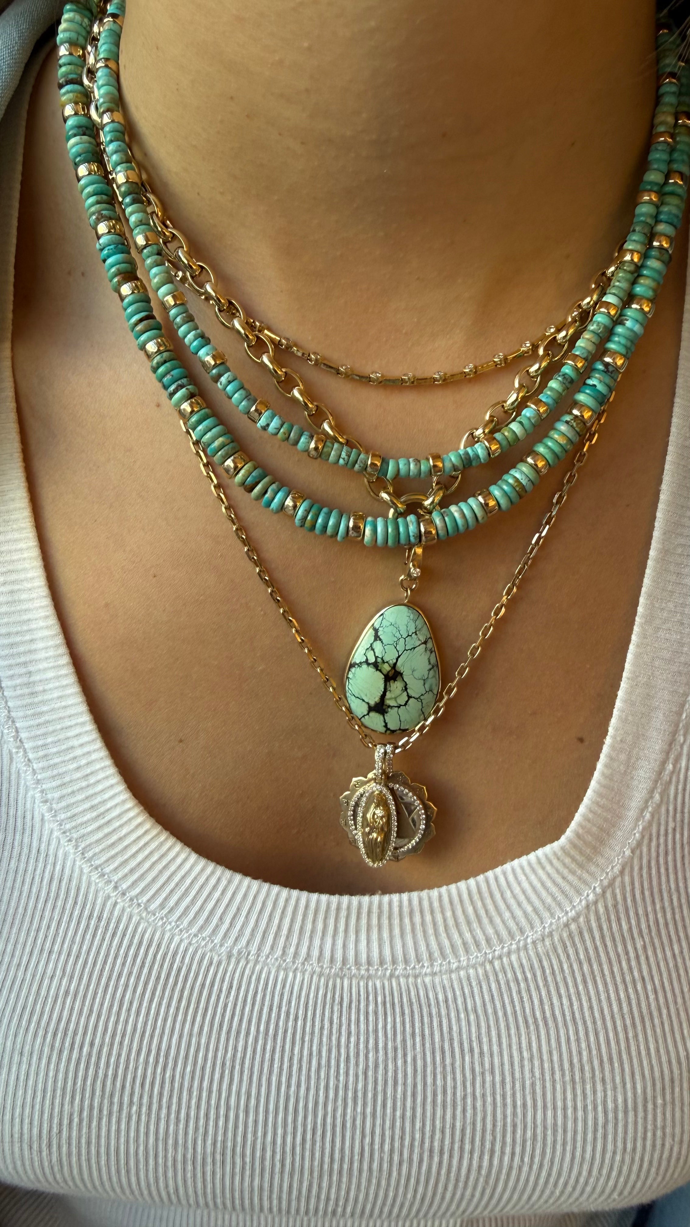 TURQUOISE AND GOLD NECKLACES