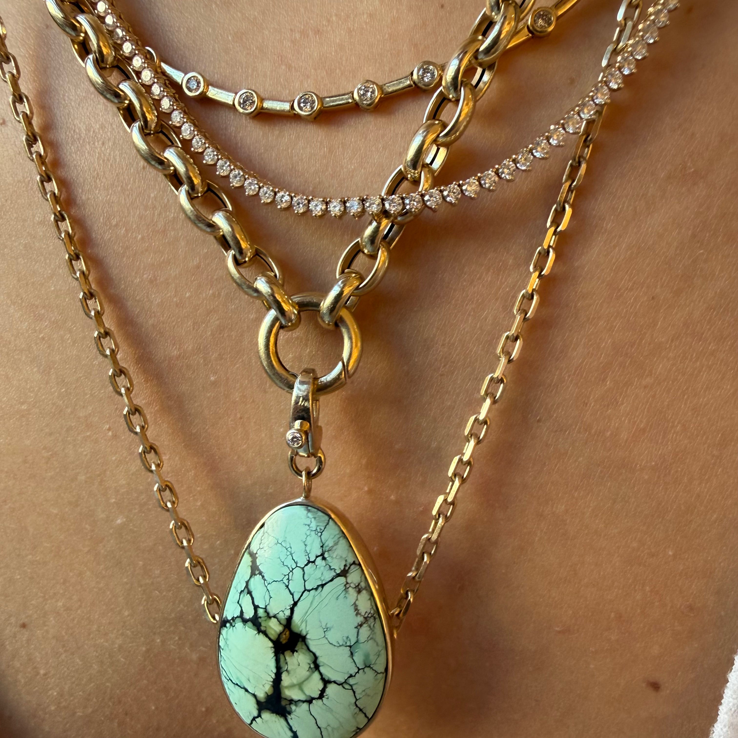 14K SOLID GOLD ADJUSTABLE PUFFY ROLO CHAIN (18-22")