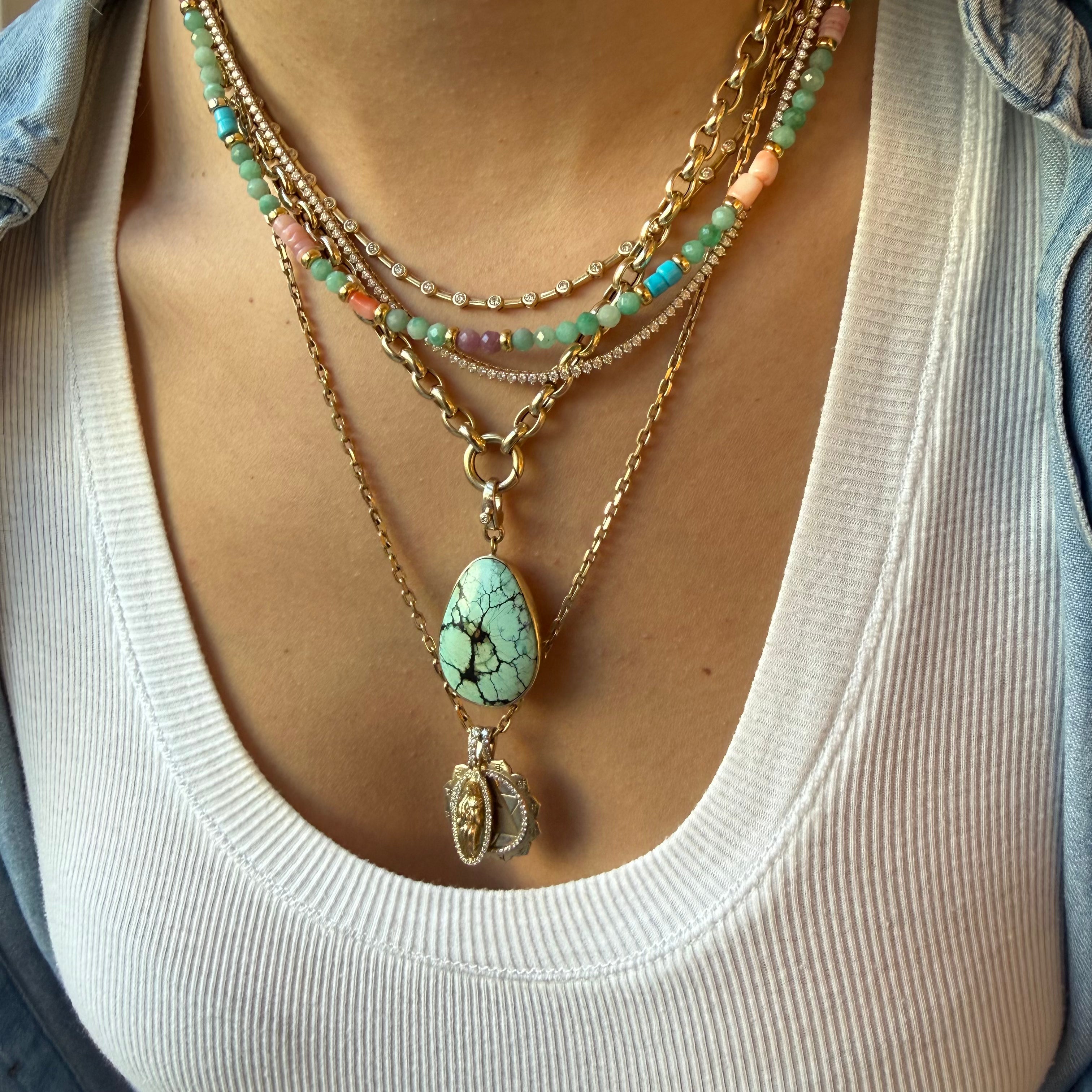 14K SOLID GOLD ADJUSTABLE PUFFY ROLO CHAIN (18-22")
