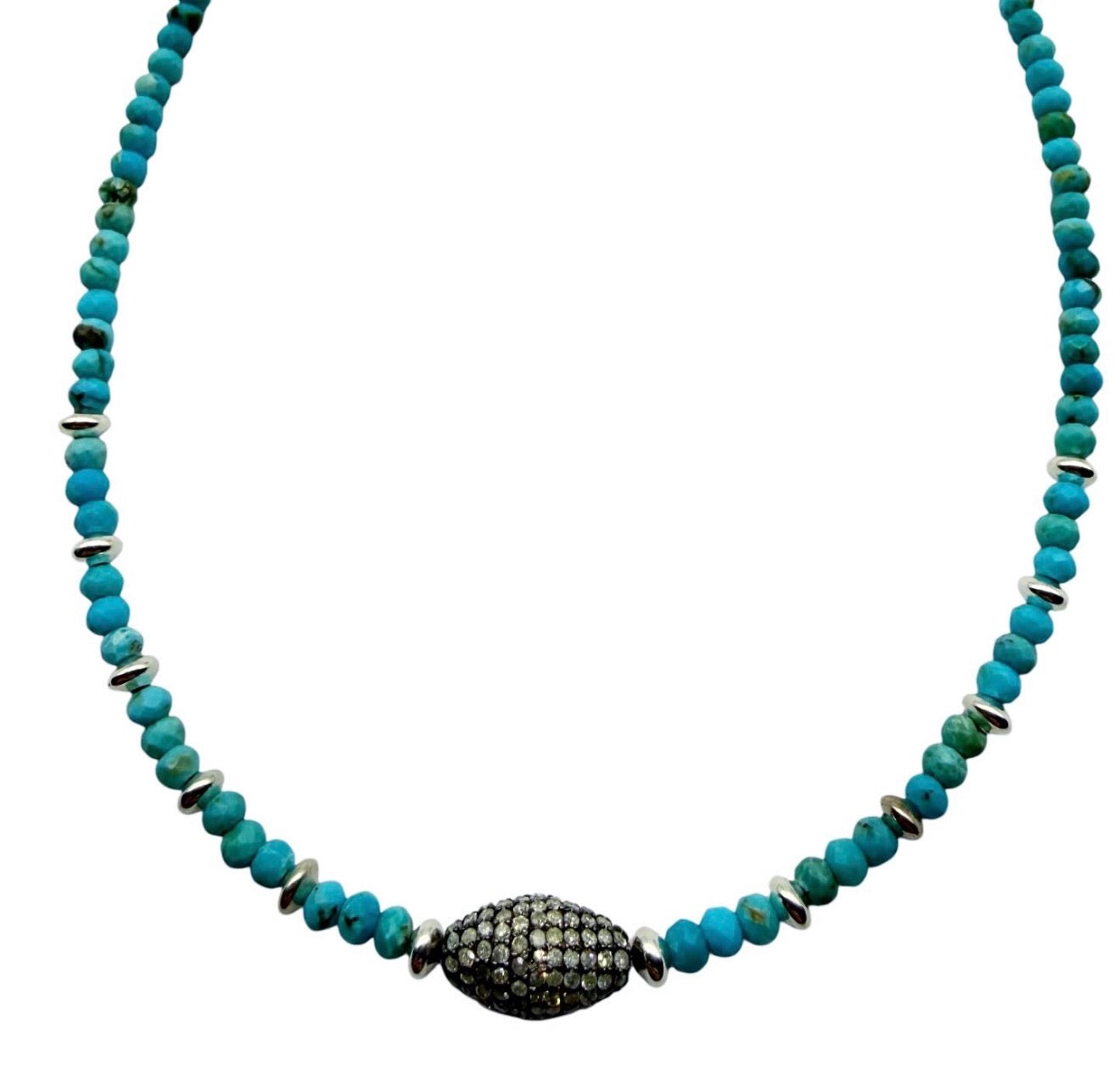 SILLVER DIAMOND BEAD NECKLACES