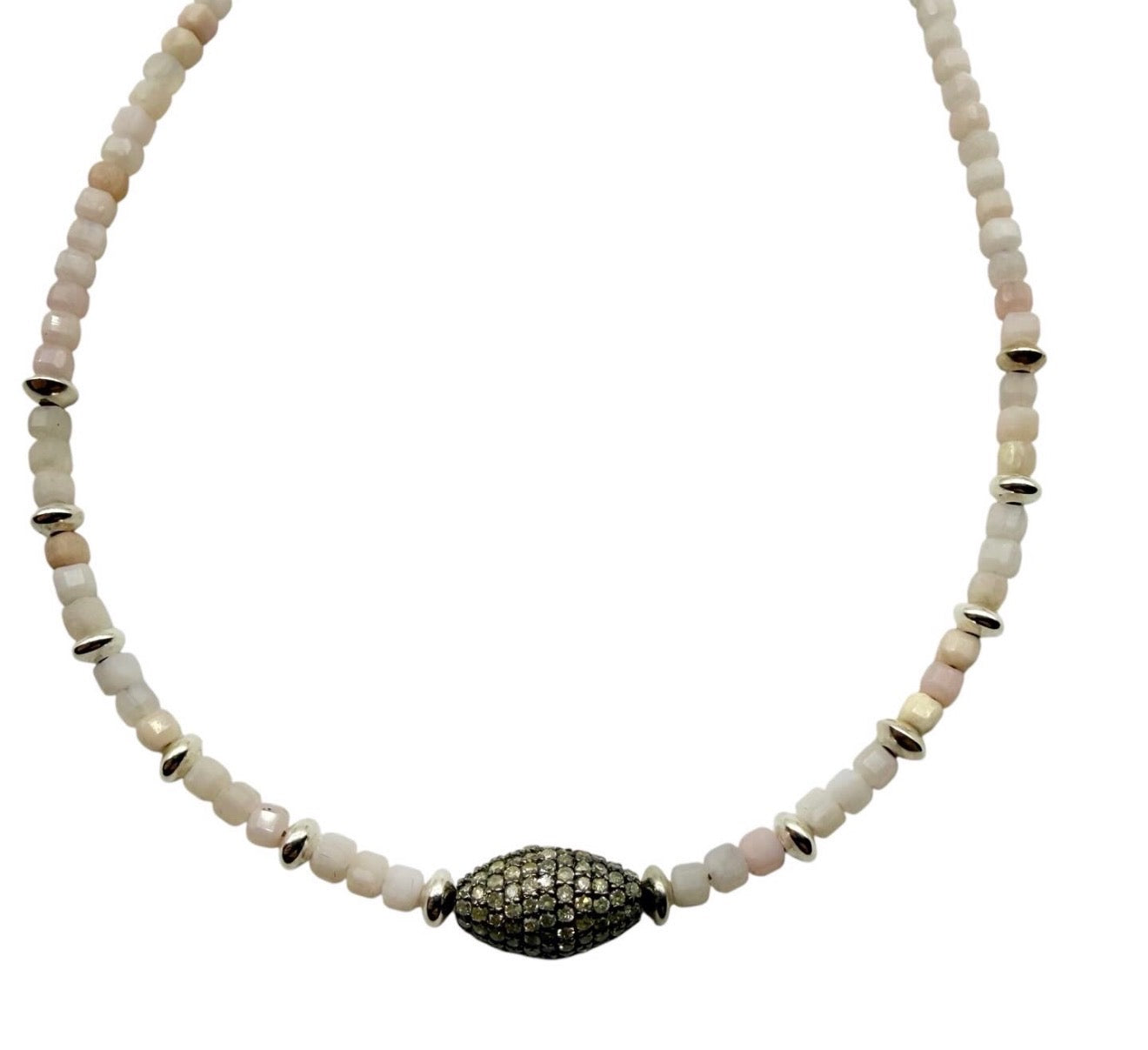SILLVER DIAMOND BEAD NECKLACES