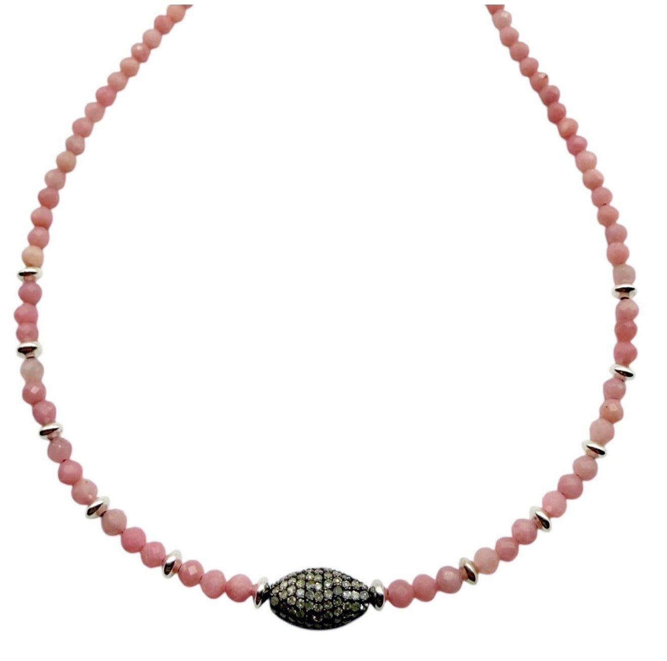 SILLVER DIAMOND BEAD NECKLACES