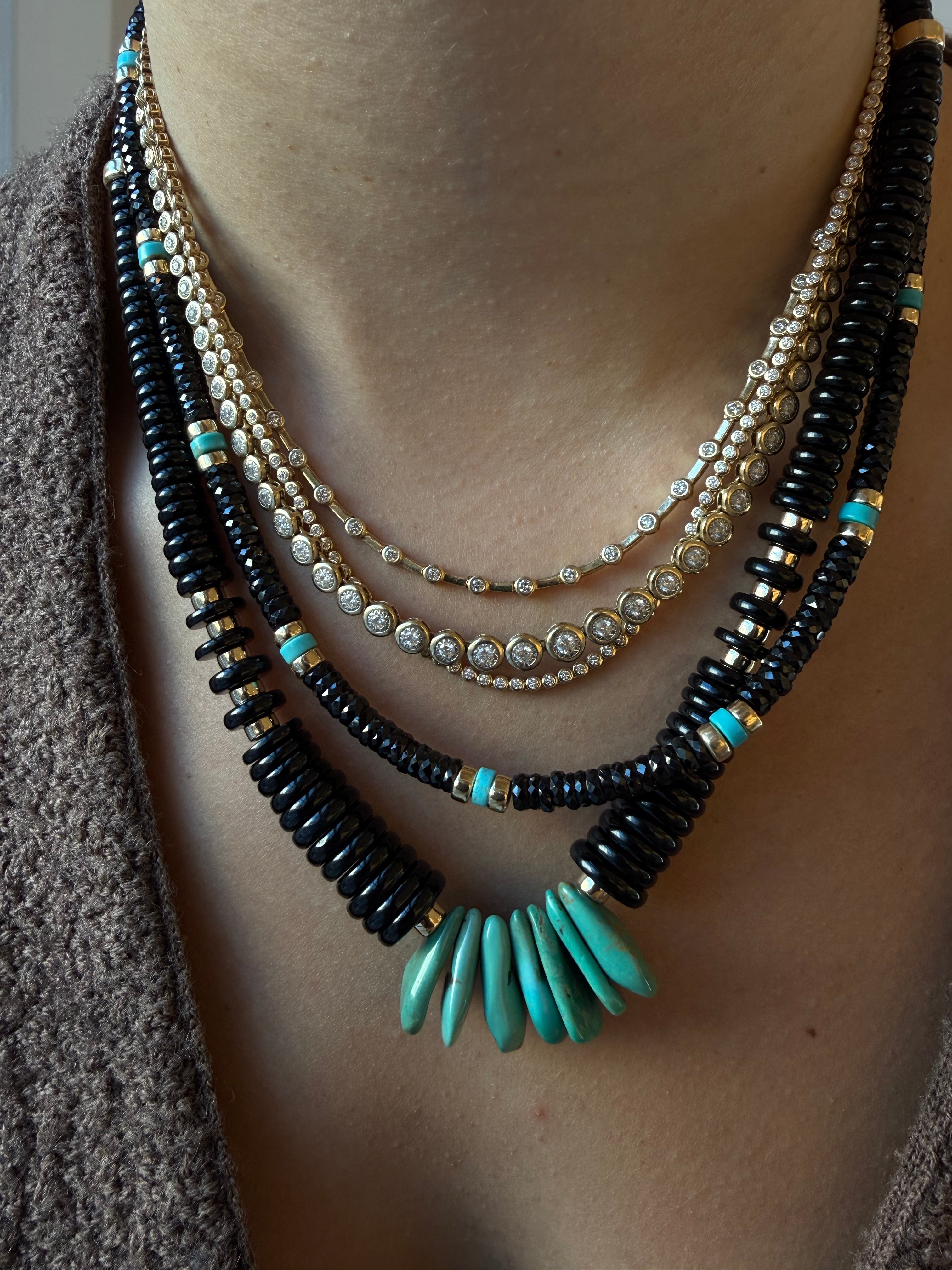 BLACK SPINEL AND TURQUOISE NECKLACE