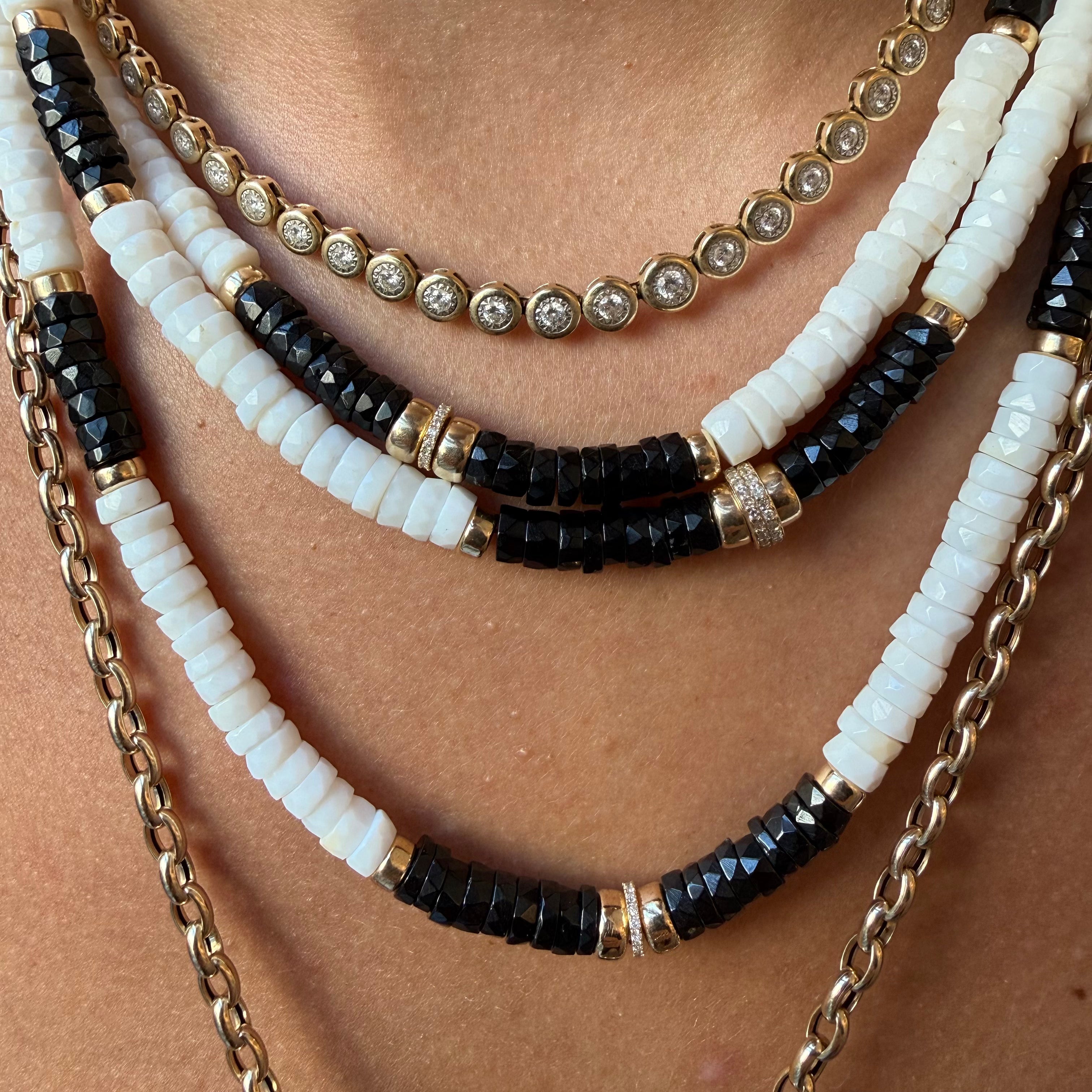 OPAL & BLACK SPINEL NECKLACE