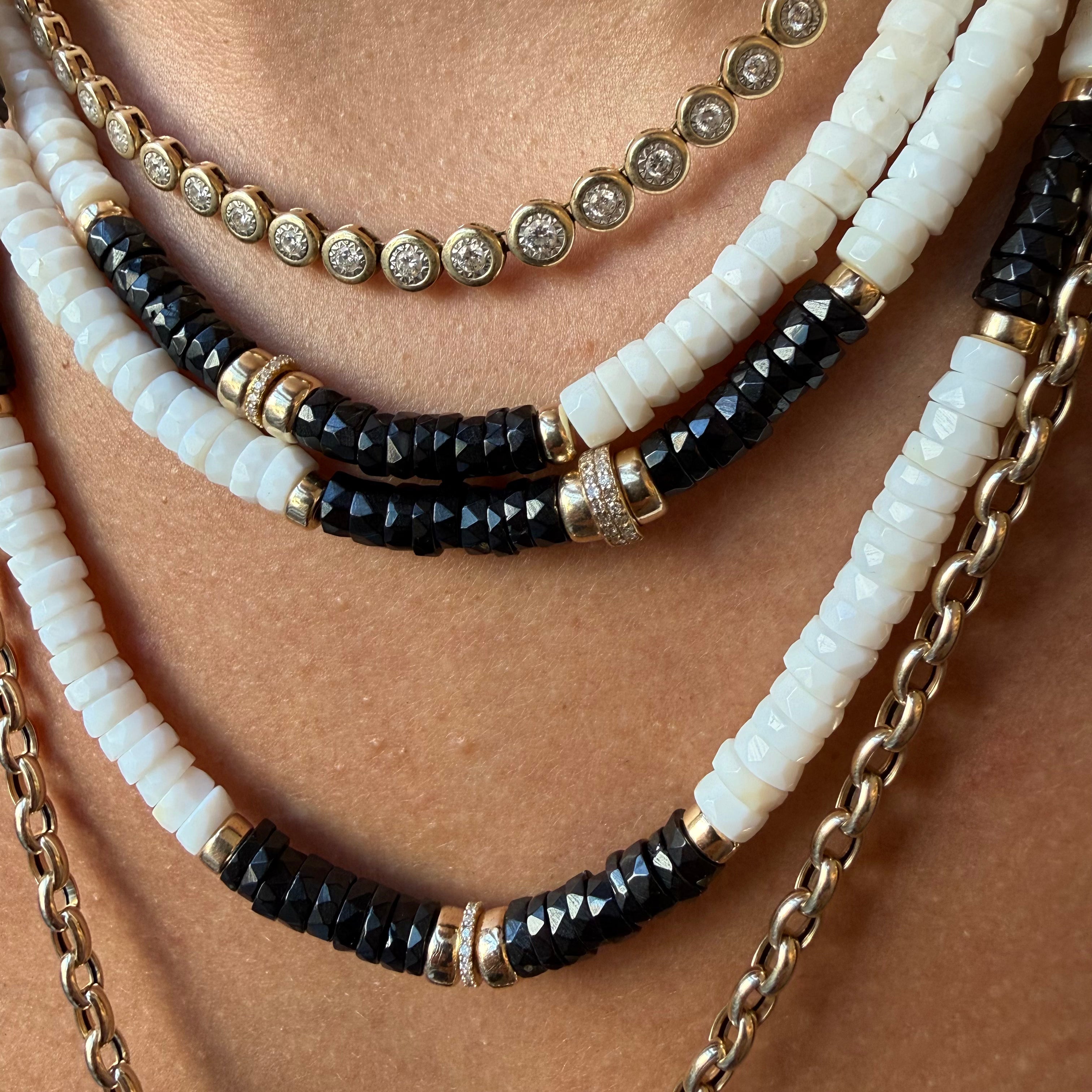 OPAL & BLACK SPINEL NECKLACE