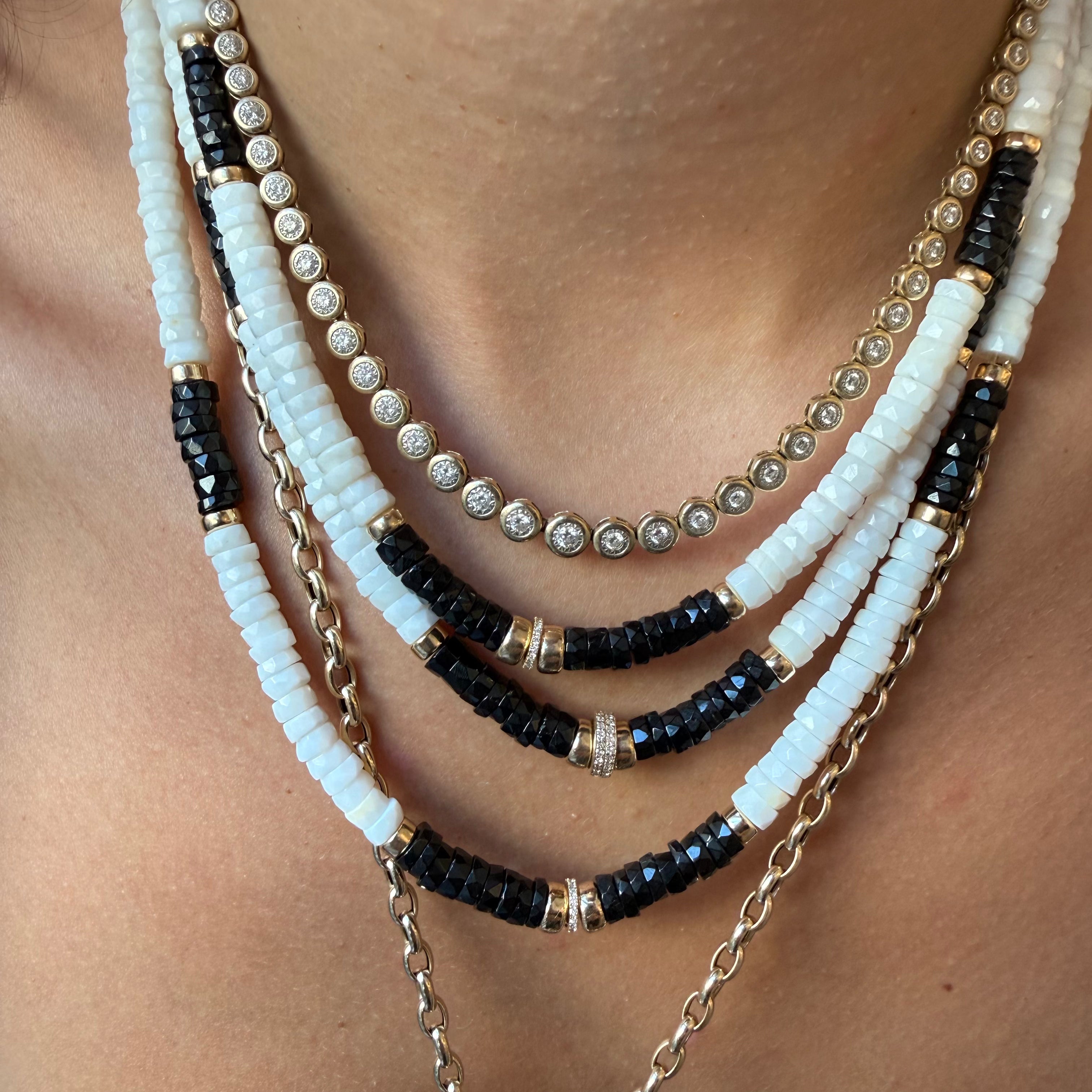 OPAL & BLACK SPINEL NECKLACE