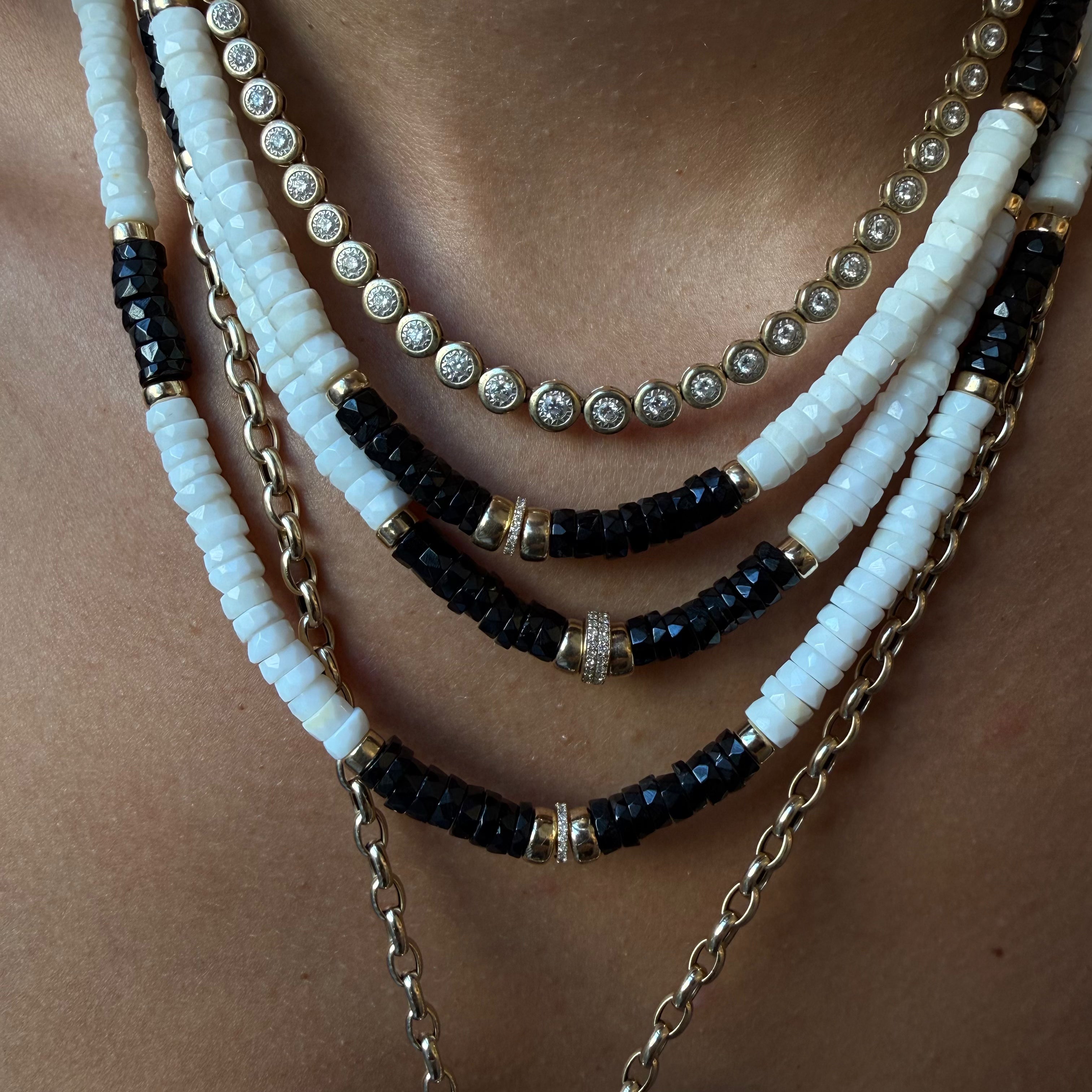 OPAL & BLACK SPINEL NECKLACE