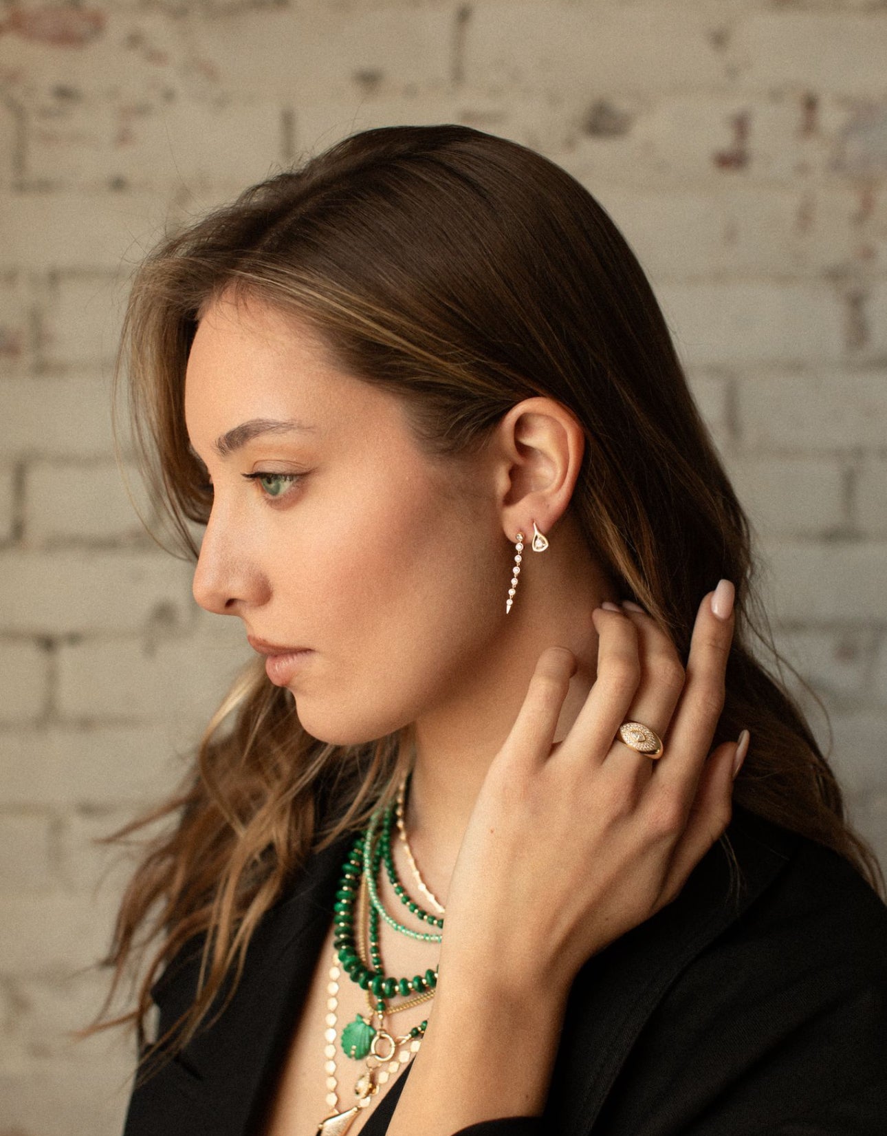 BEZEL DIAMOND DROP EARRINGS