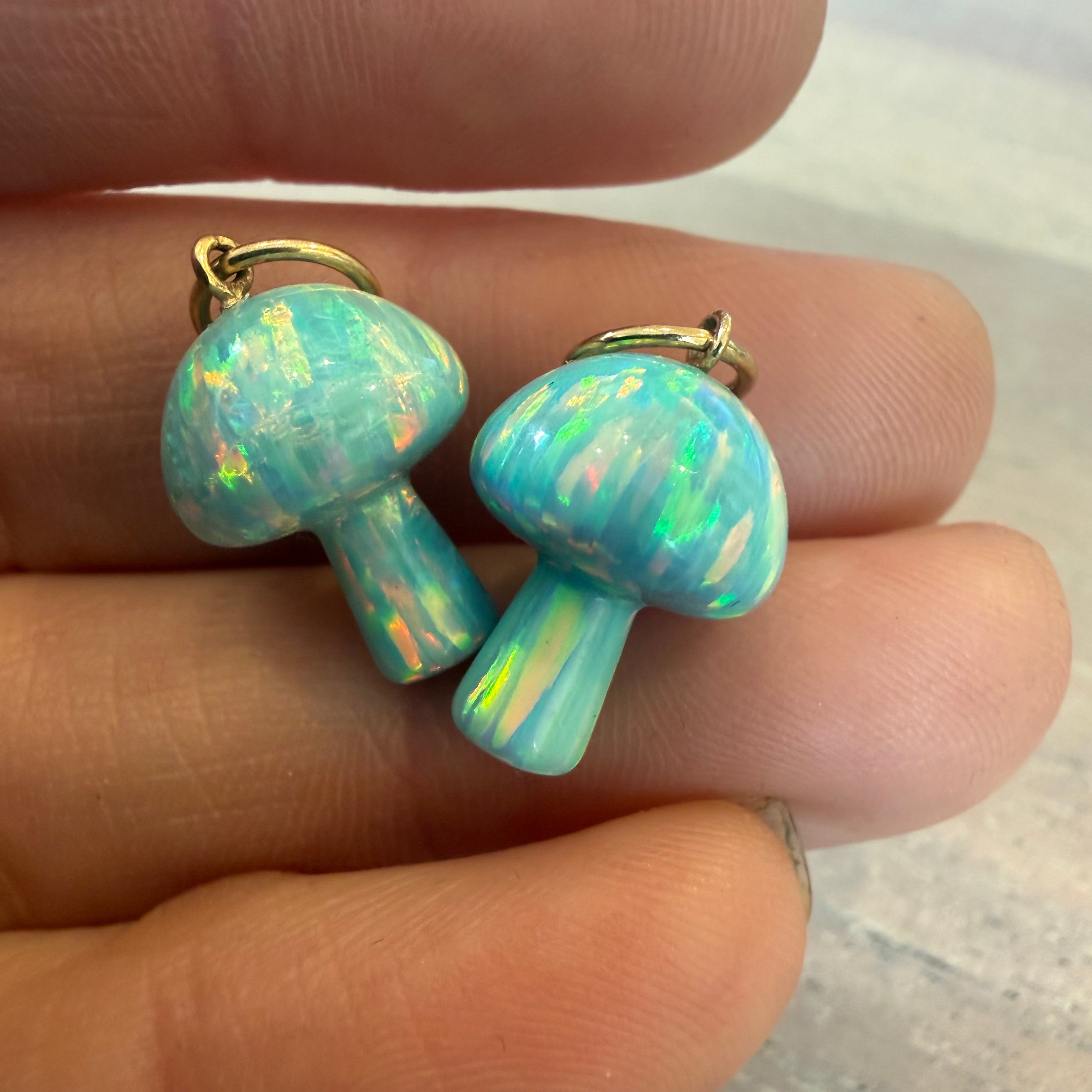 OPAL MUSHROOM CHARM