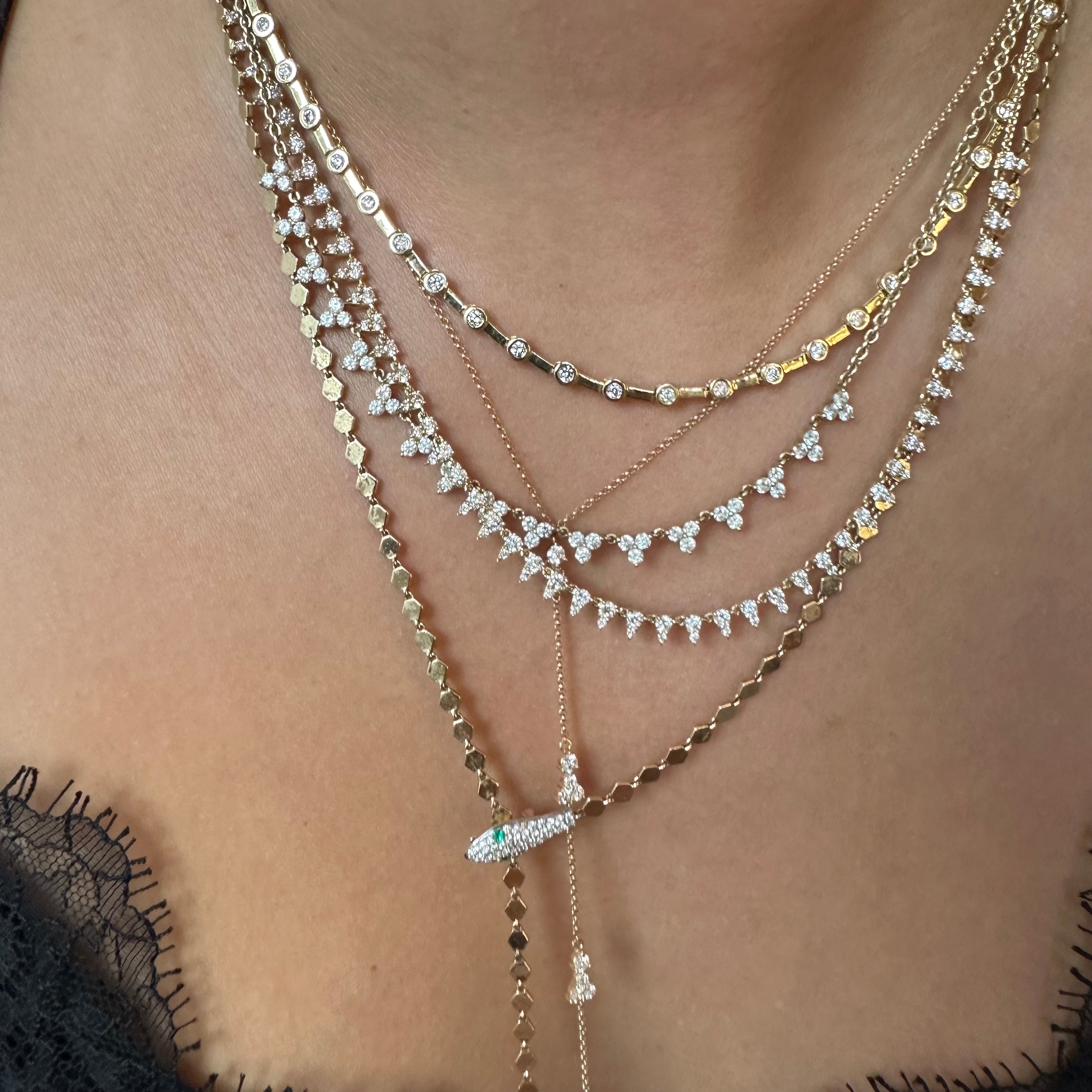 THE DIAMOND DROP PETAL NECKLACE